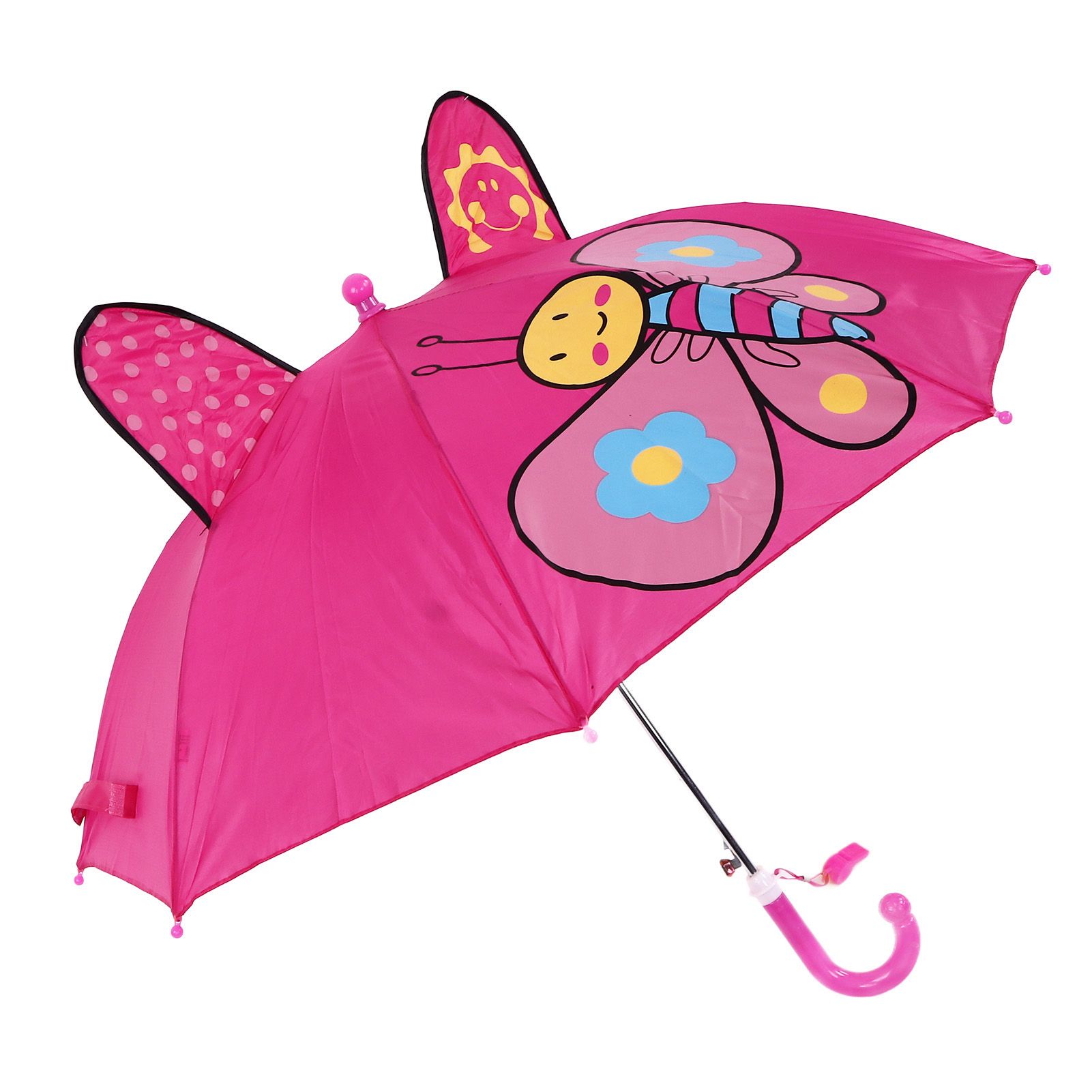 Kid Umbrella Lovely Cartoon Animal Easy Operation Light Weight Girls Umbrella for Raining Clear DayRose Red - Image 5