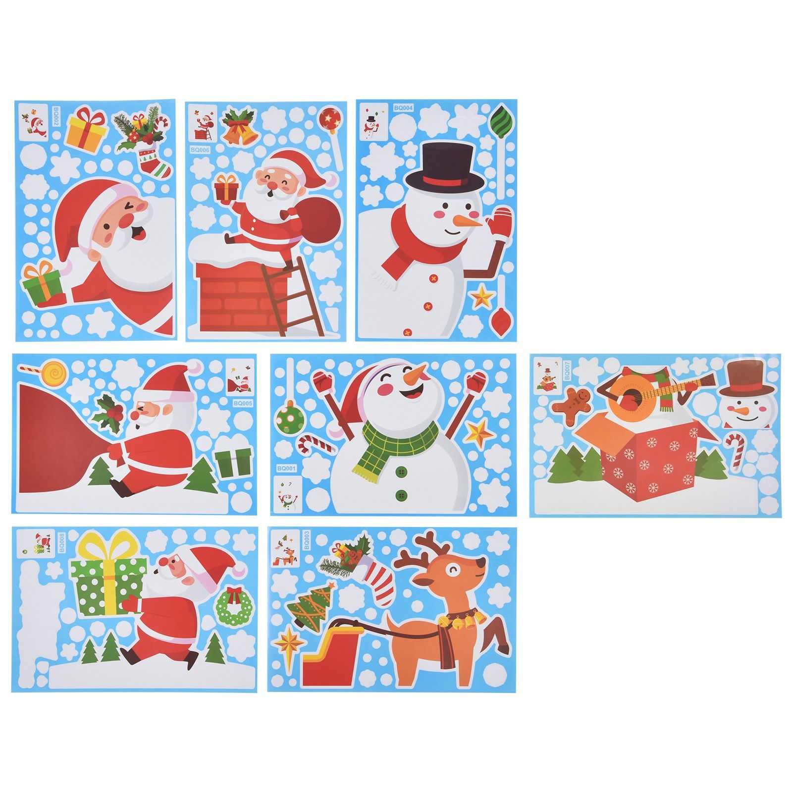 8PCS Christmas Snowman Sticker DIY Window Glass Sticker PVC Decorative Sticker for Living Room - Image 1