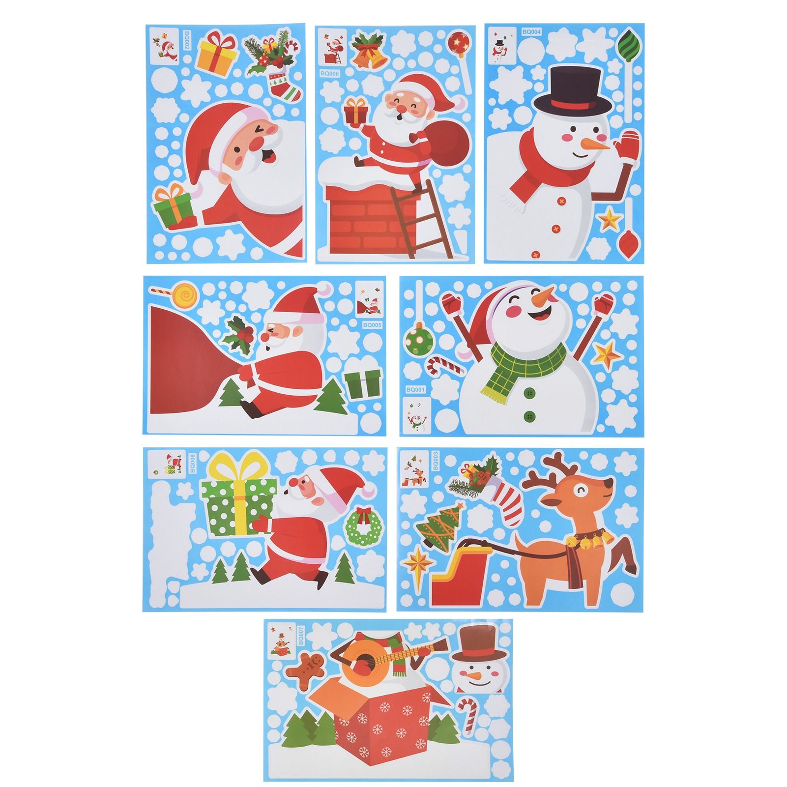 8PCS Christmas Snowman Sticker DIY Window Glass Sticker PVC Decorative Sticker for Living Room - Image 2