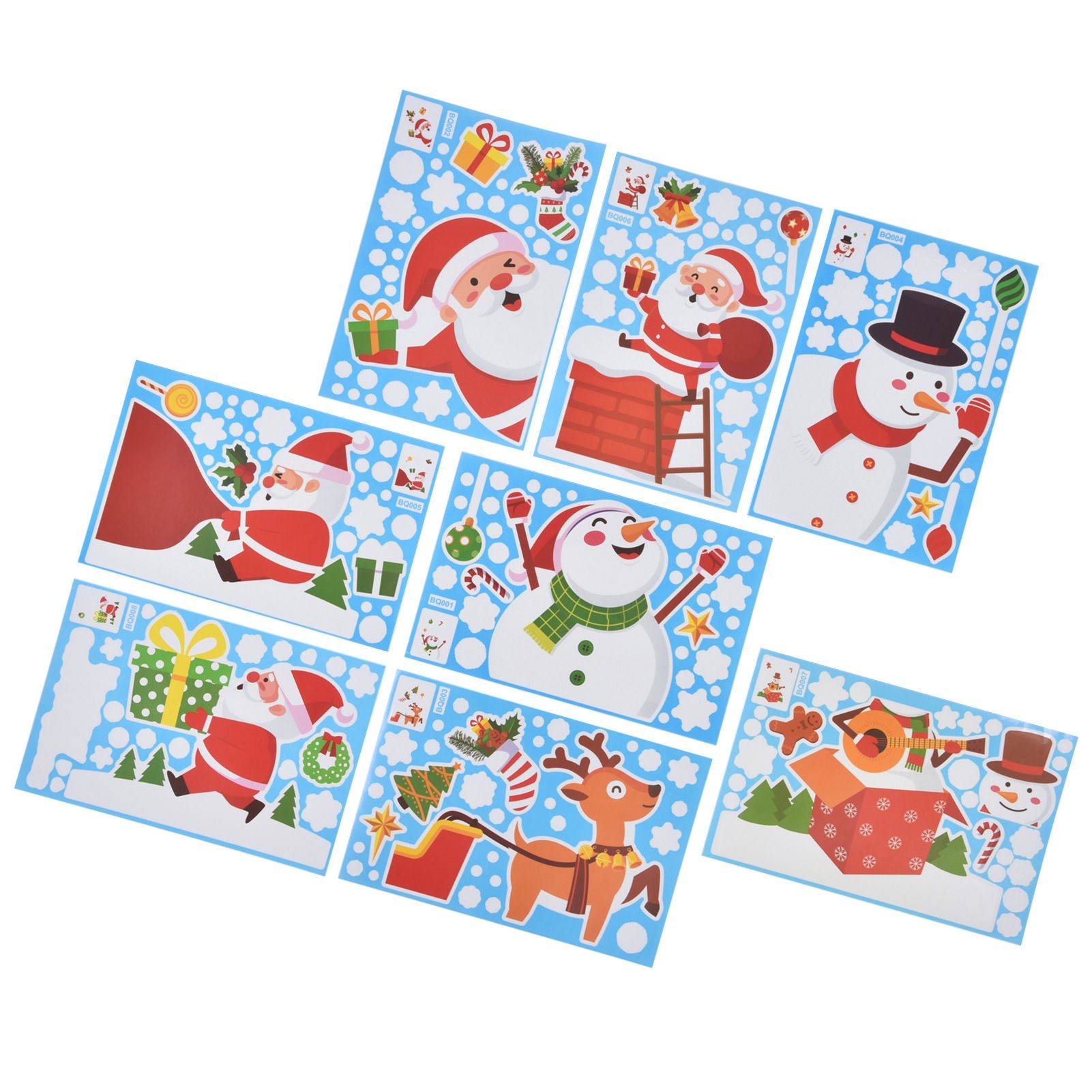 8PCS Christmas Snowman Sticker DIY Window Glass Sticker PVC Decorative Sticker for Living Room - Image 4