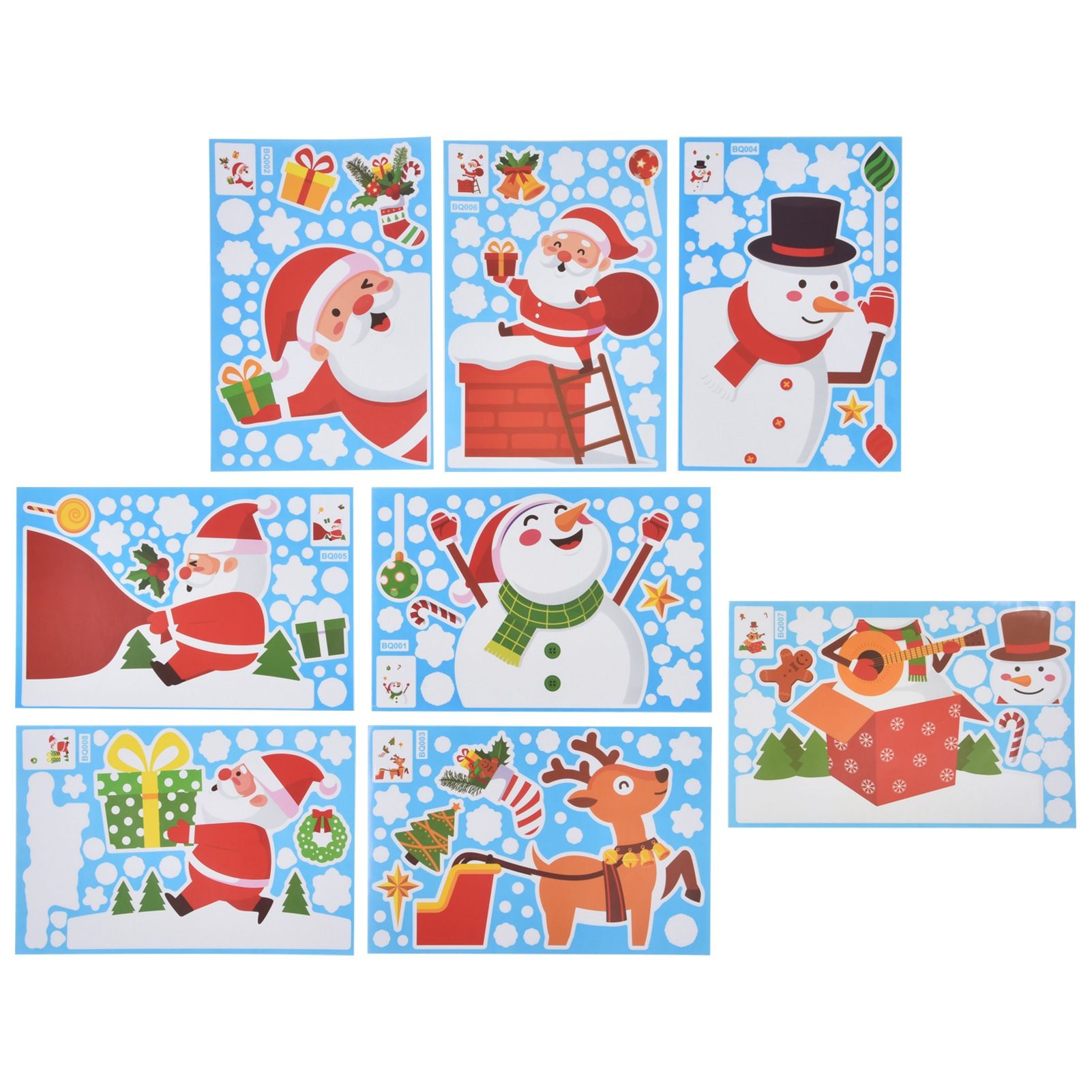 8PCS Christmas Snowman Sticker DIY Window Glass Sticker PVC Decorative Sticker for Living Room - Image 5