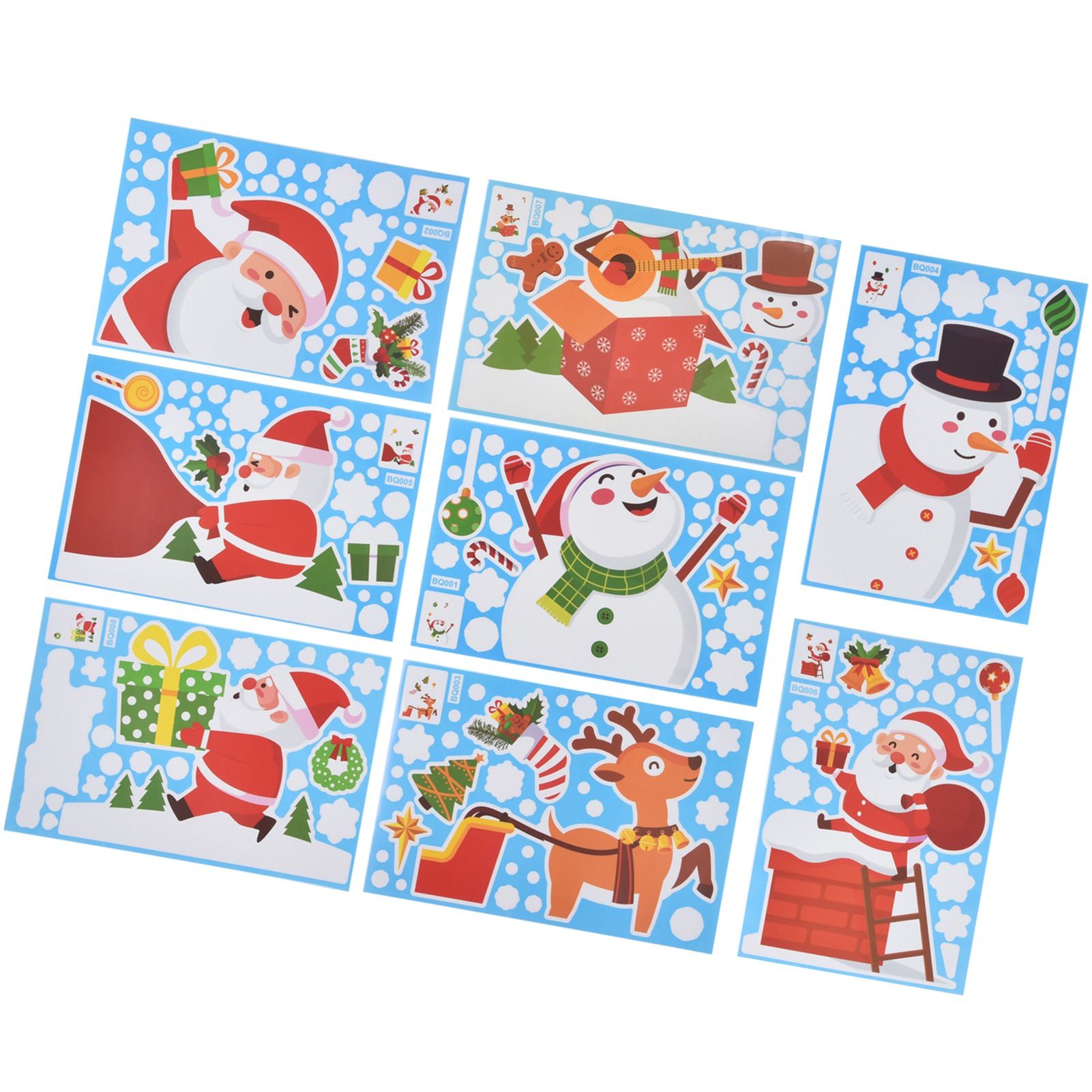 8PCS Christmas Snowman Sticker DIY Window Glass Sticker PVC Decorative Sticker for Living Room - Image 6