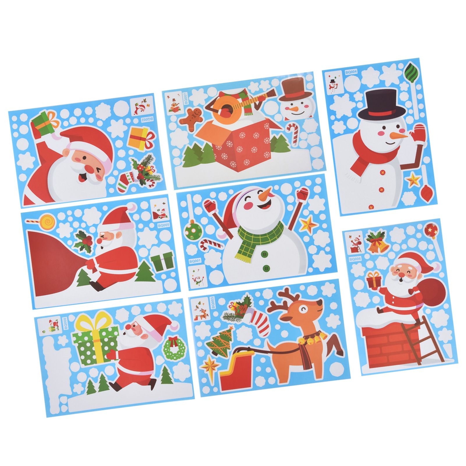 8PCS Christmas Snowman Sticker DIY Window Glass Sticker PVC Decorative Sticker for Living Room - Image 7