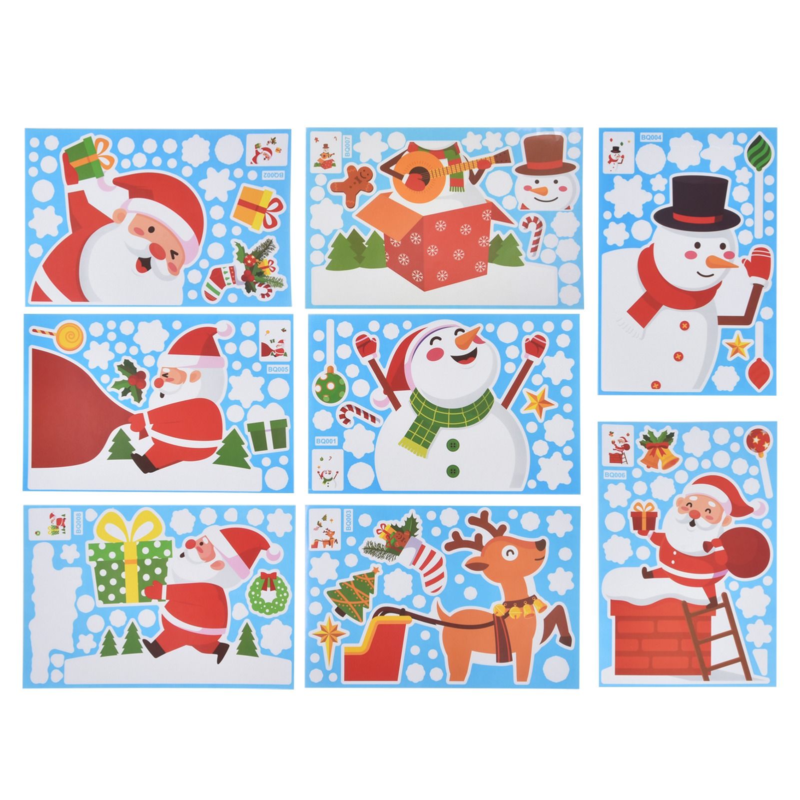 8PCS Christmas Snowman Sticker DIY Window Glass Sticker PVC Decorative Sticker for Living Room - Image 8