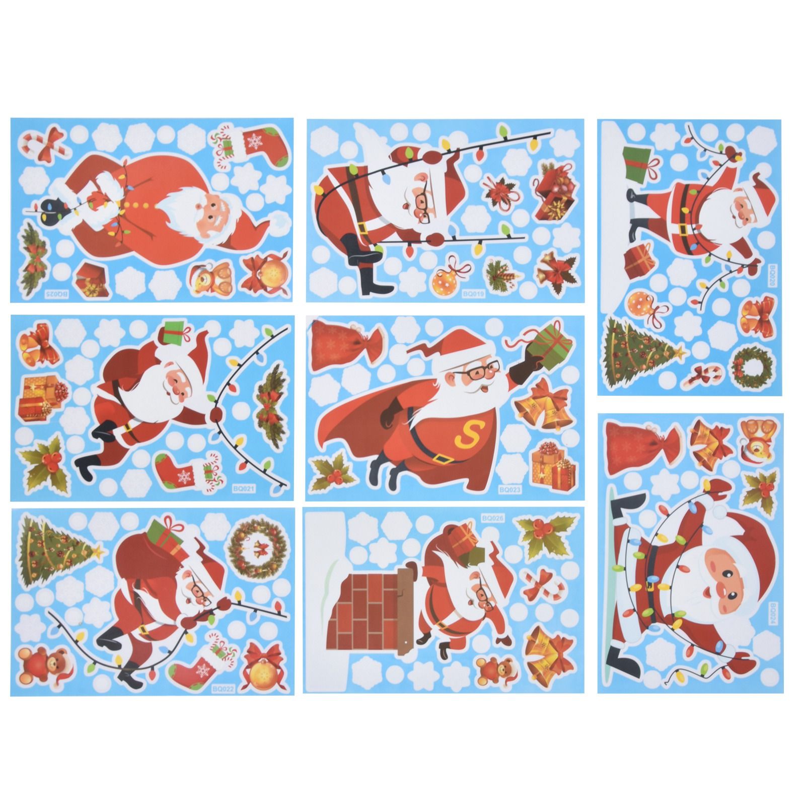 8Pcs Christmas Stickers Cute Patterns Easy to Use Environmentally Friendly Xmas Window Decals for Home Decor - Image 2