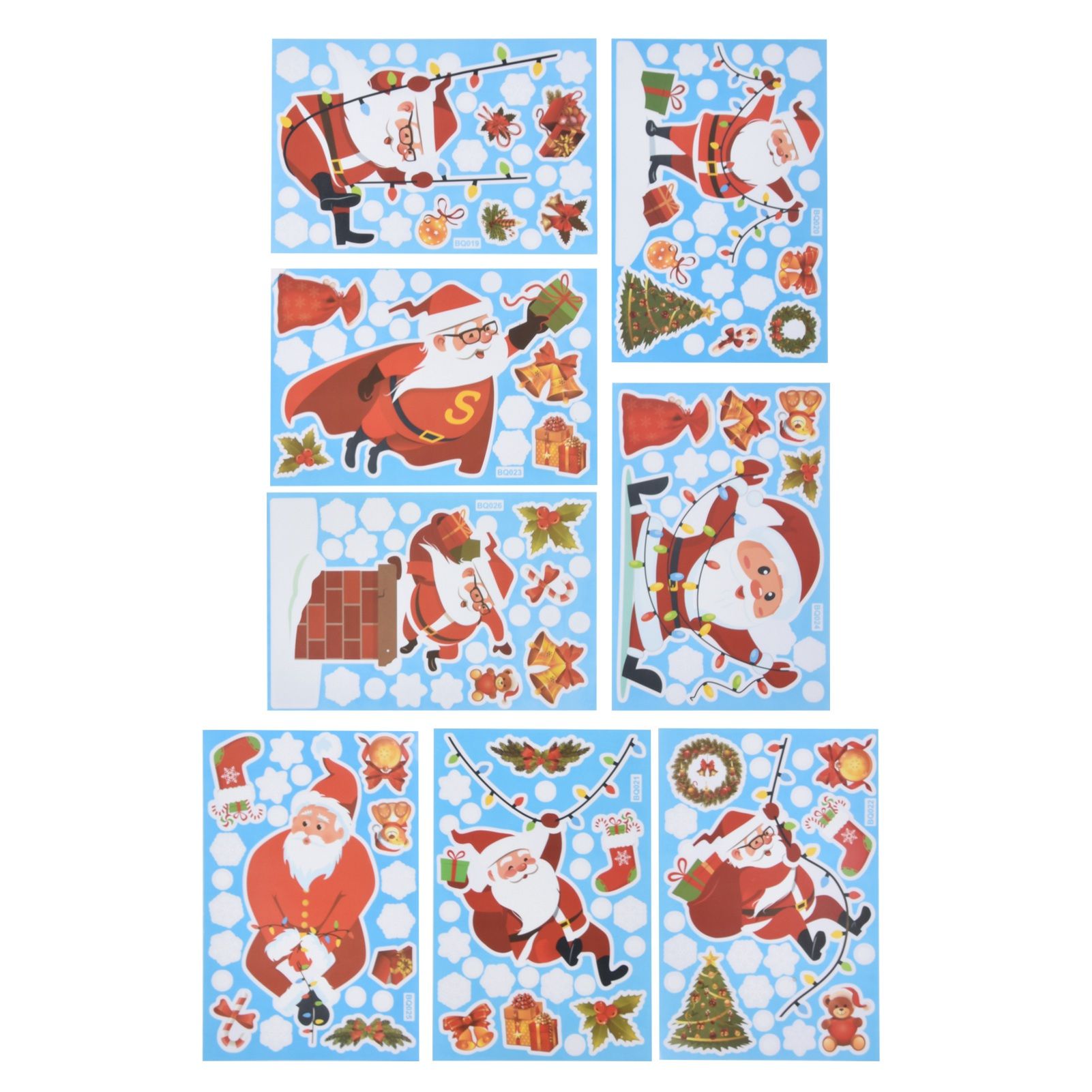 8Pcs Christmas Stickers Cute Patterns Easy to Use Environmentally Friendly Xmas Window Decals for Home Decor - Image 3