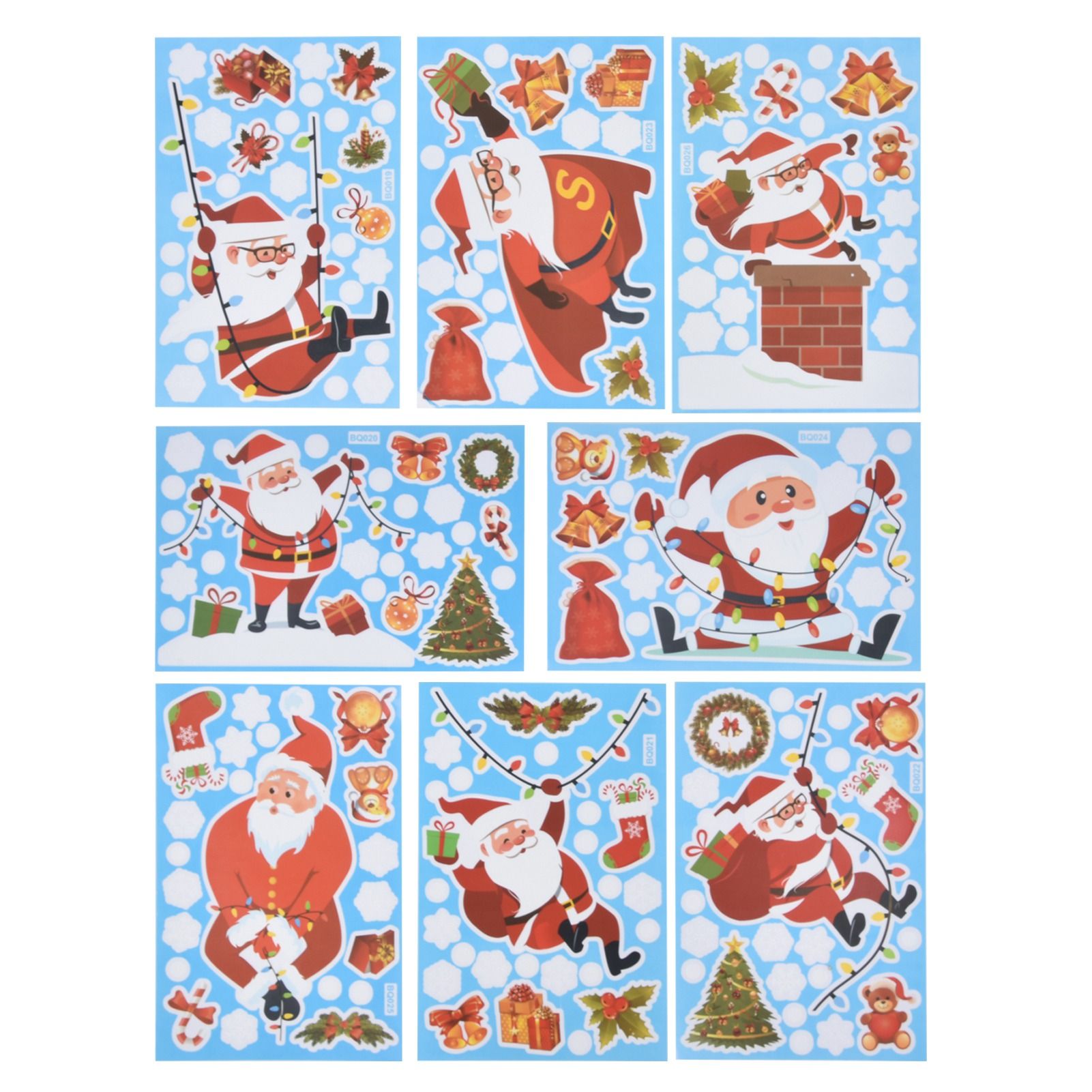 8Pcs Christmas Stickers Cute Patterns Easy to Use Environmentally Friendly Xmas Window Decals for Home Decor - Image 4