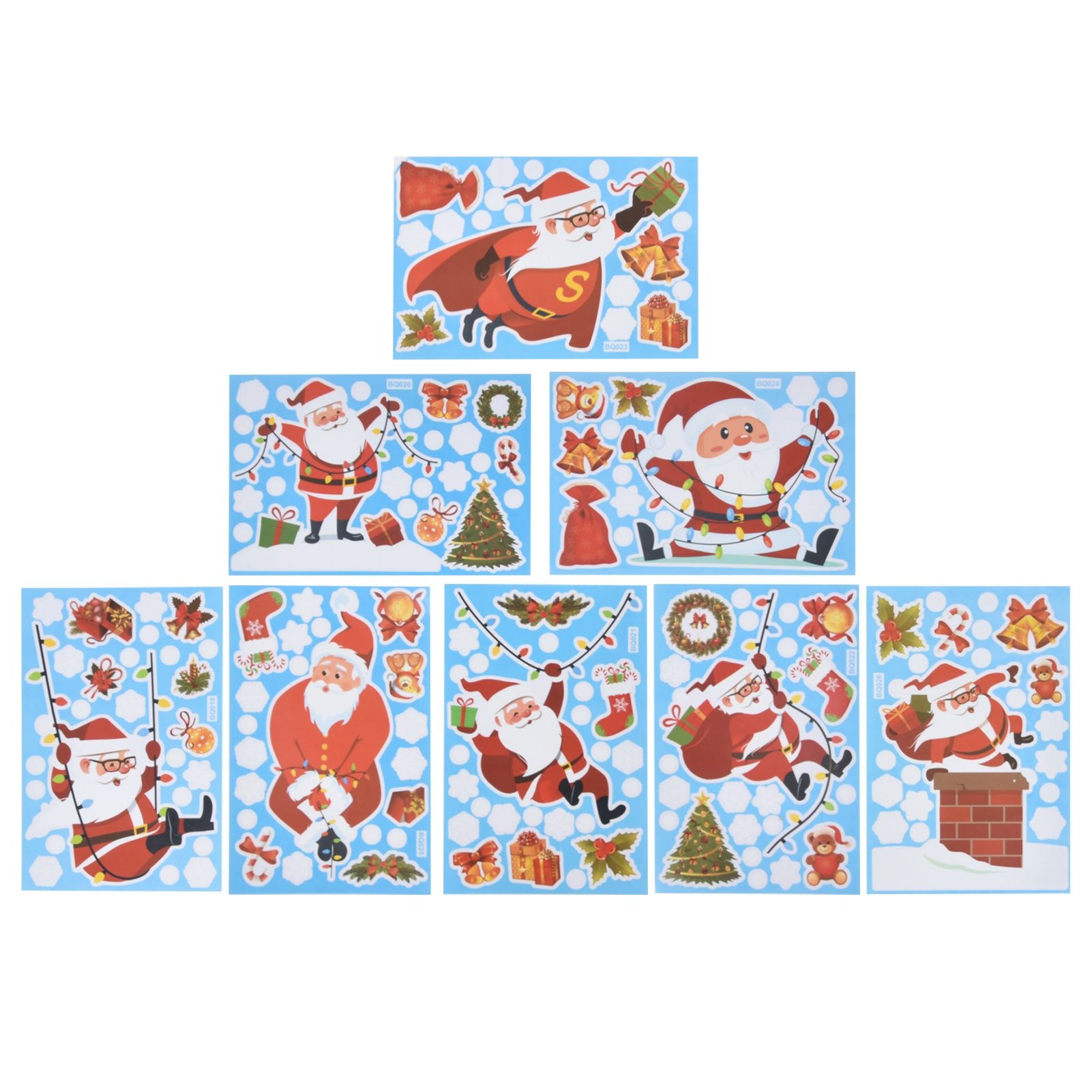 8Pcs Christmas Stickers Cute Patterns Easy to Use Environmentally Friendly Xmas Window Decals for Home Decor - Image 5