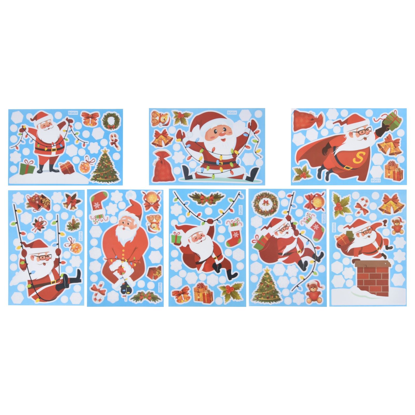 8Pcs Christmas Stickers Cute Patterns Easy to Use Environmentally Friendly Xmas Window Decals for Home Decor - Image 6