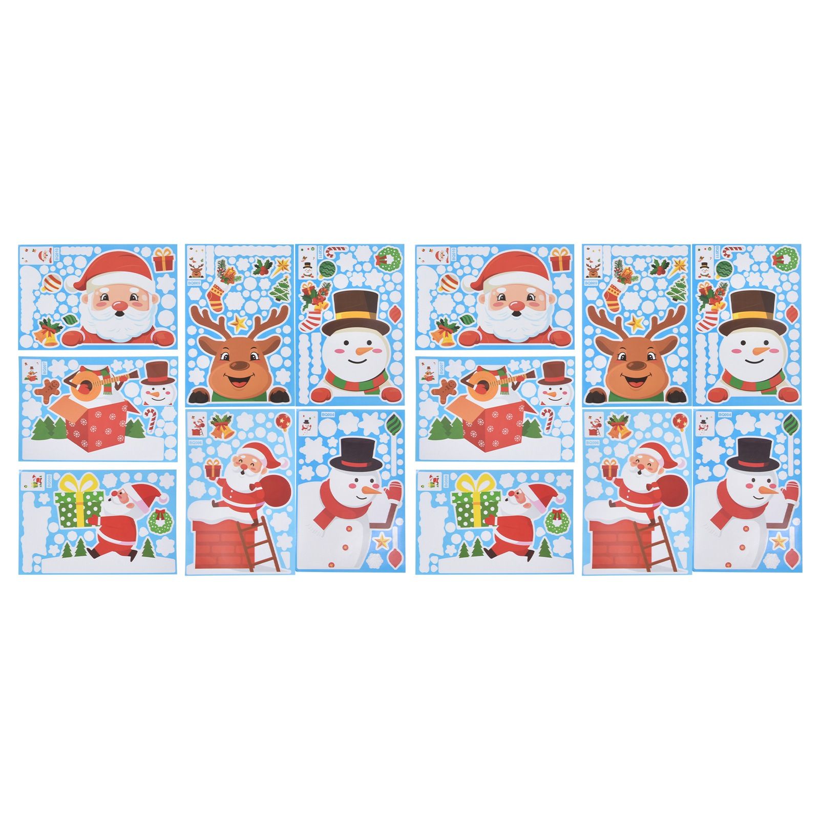 14pcs Christmas Stickers Cute Snowflake Reindeer Elf Pattern Christmas Window Clings for Window Glass Party Decorations - Image 3