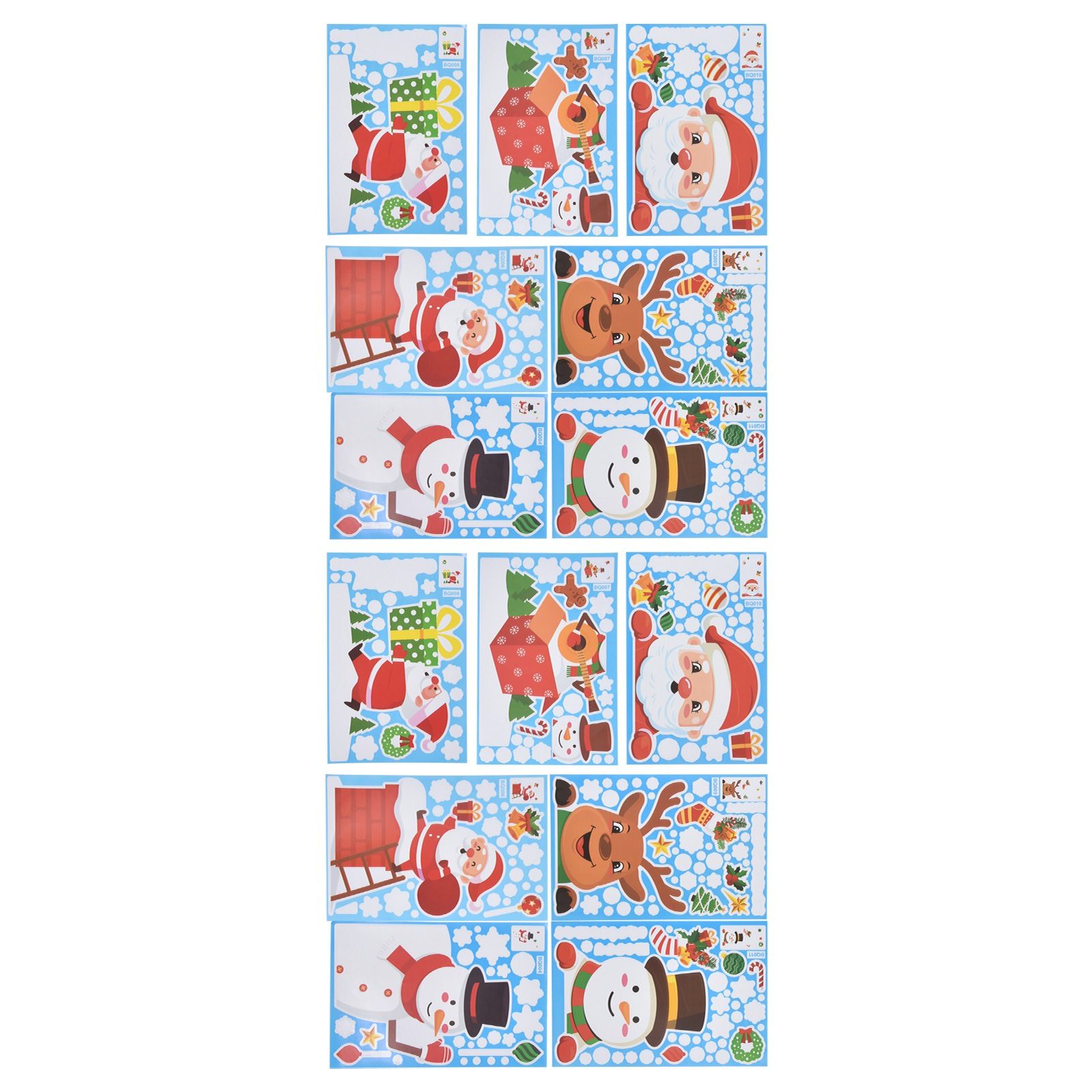 14pcs Christmas Stickers Cute Snowflake Reindeer Elf Pattern Christmas Window Clings for Window Glass Party Decorations - Image 7
