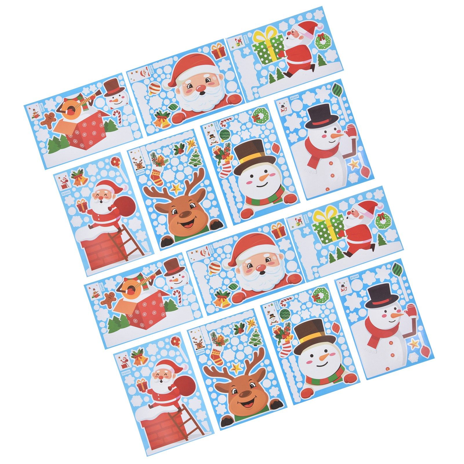 14pcs Christmas Stickers Cute Snowflake Reindeer Elf Pattern Christmas Window Clings for Window Glass Party Decorations - Image 8