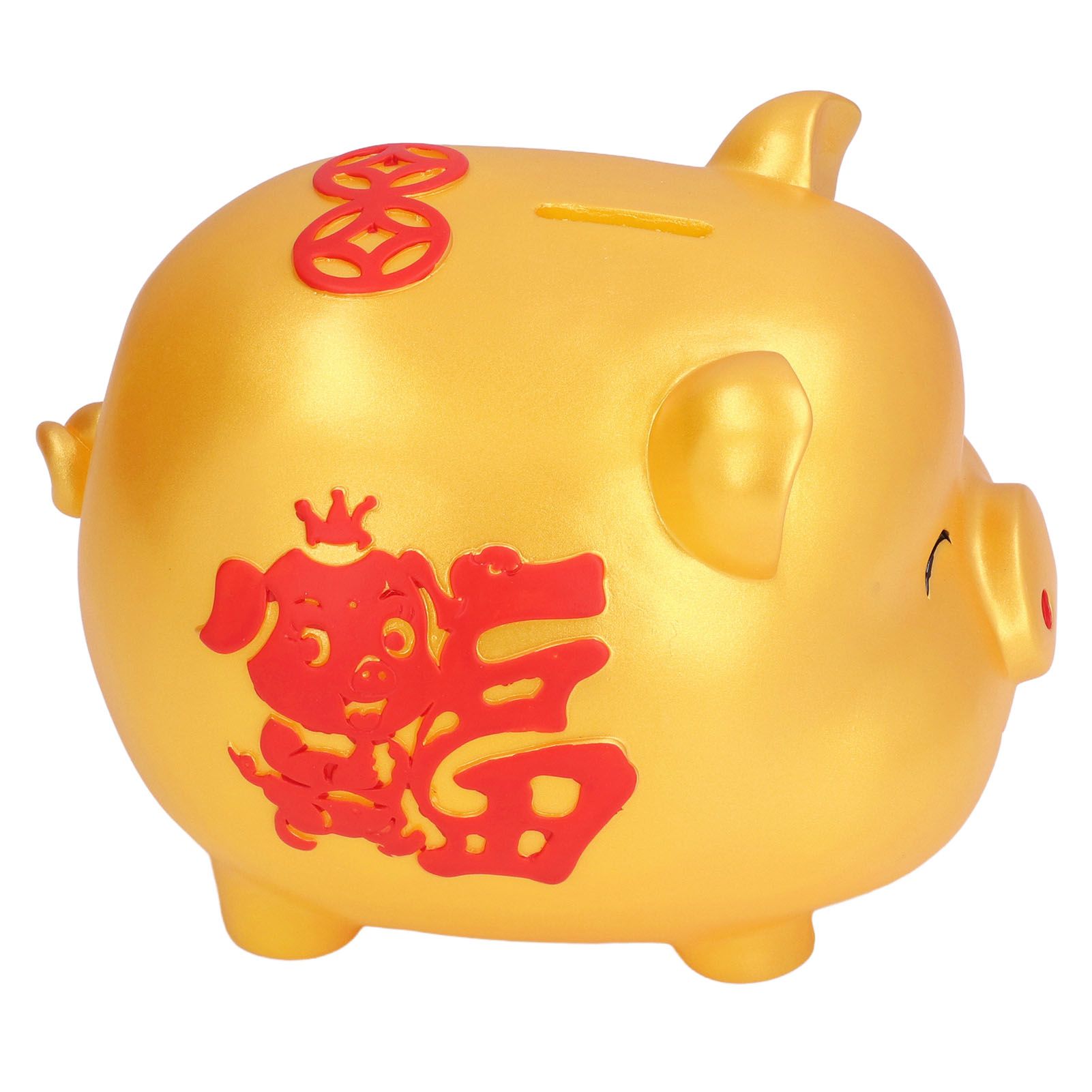 Piggy Bank Cute Cartoon Shape Anti Falling Pig Money Box for Children Gift Home Decoration Coins StorageLarge Size Gold - Image 7