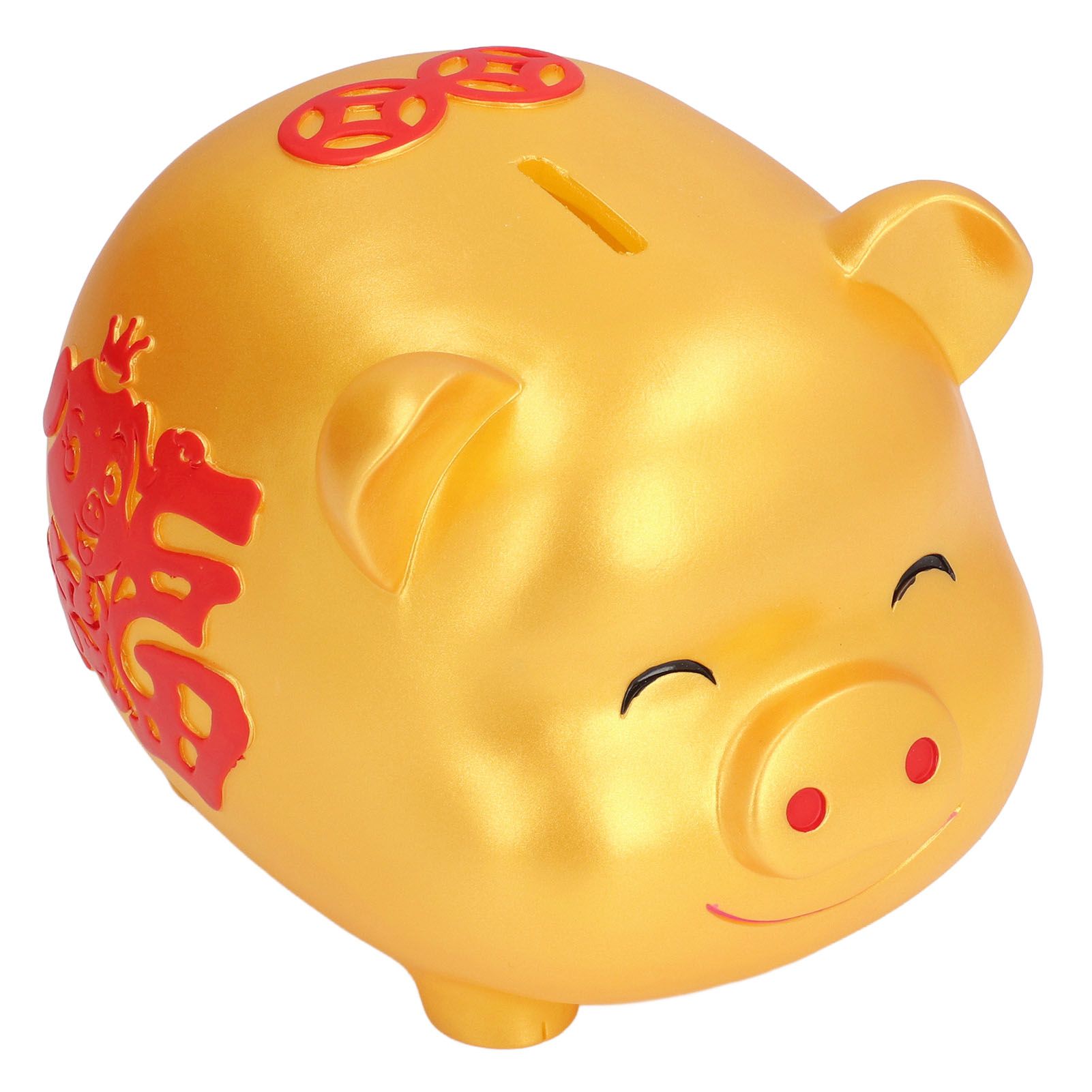 Piggy Bank Cute Cartoon Shape Anti Falling Pig Money Box for Children Gift Home Decoration Coins StorageLarge Size Gold - Image 8