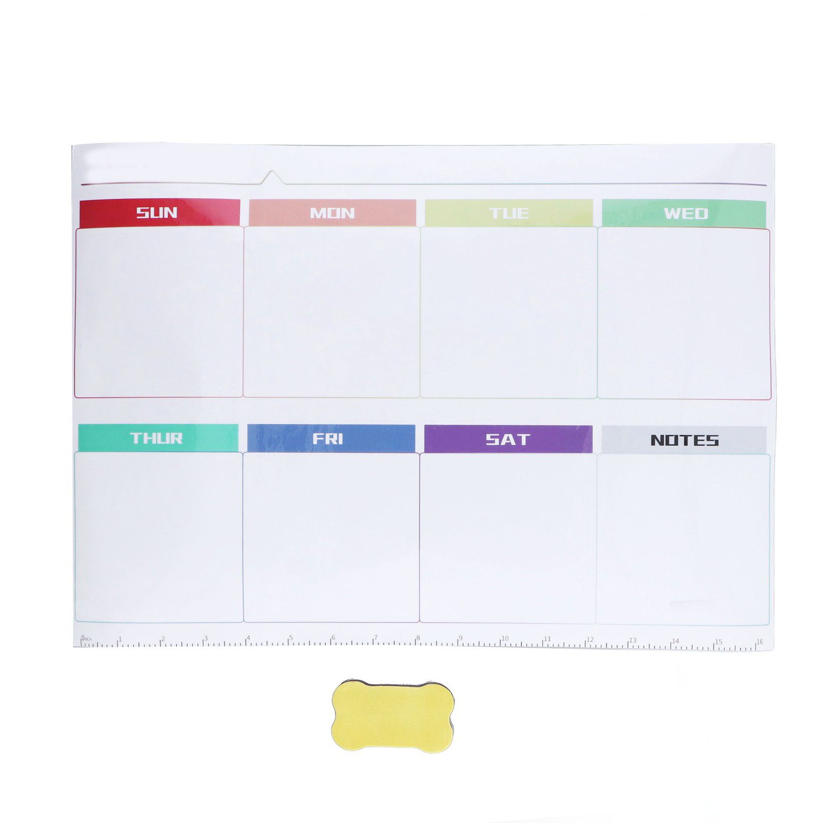 Weekly Calendar Self Adhesive Reusable Weekly Dry Erase Board Paste with Eraser for Home Wall Fridge - Image 1