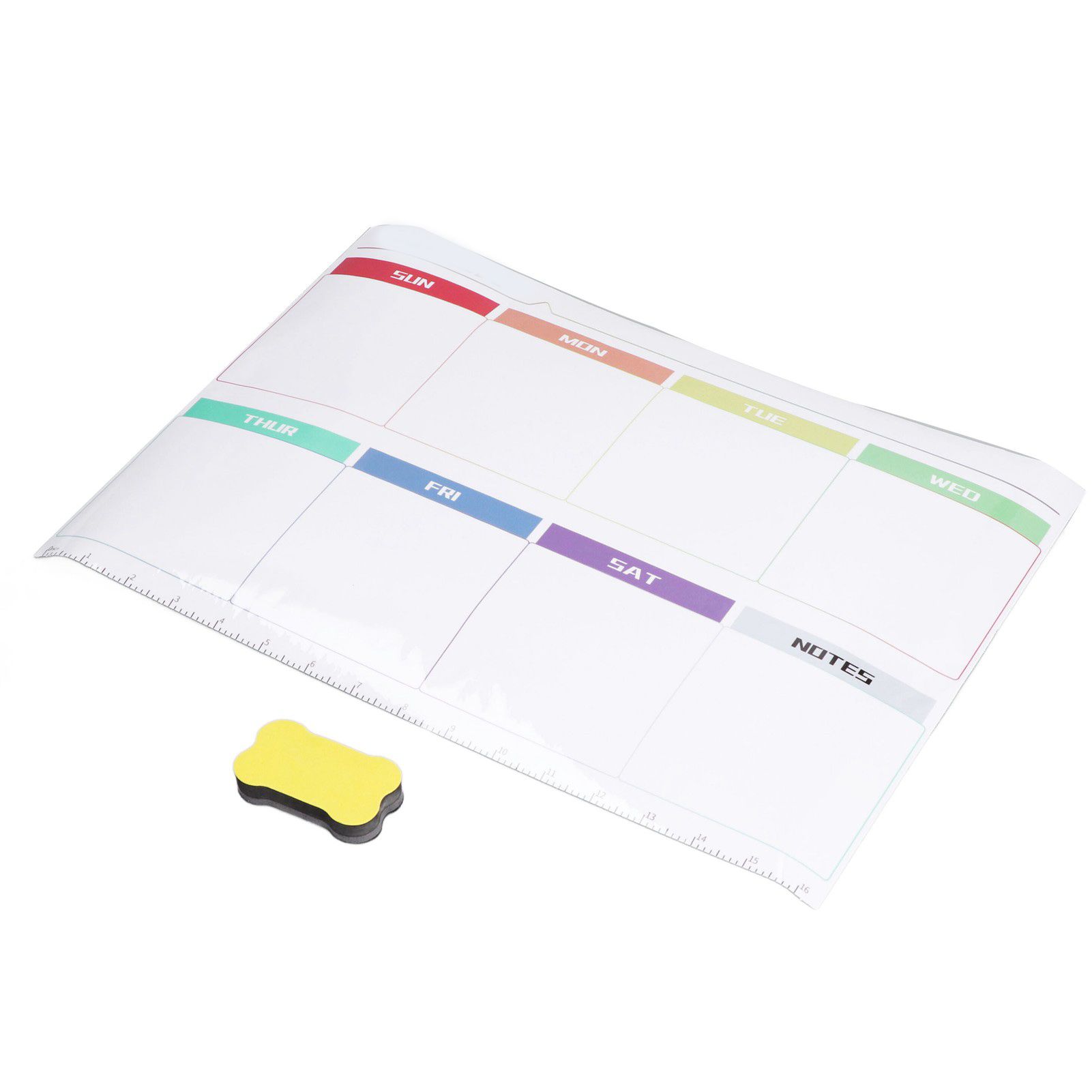 Weekly Calendar Self Adhesive Reusable Weekly Dry Erase Board Paste with Eraser for Home Wall Fridge - Image 2