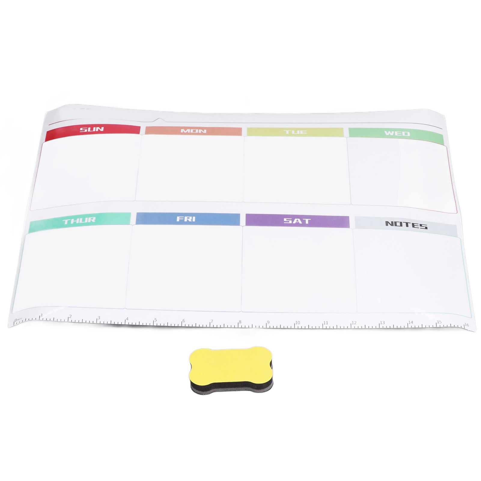Weekly Calendar Self Adhesive Reusable Weekly Dry Erase Board Paste with Eraser for Home Wall Fridge - Image 3