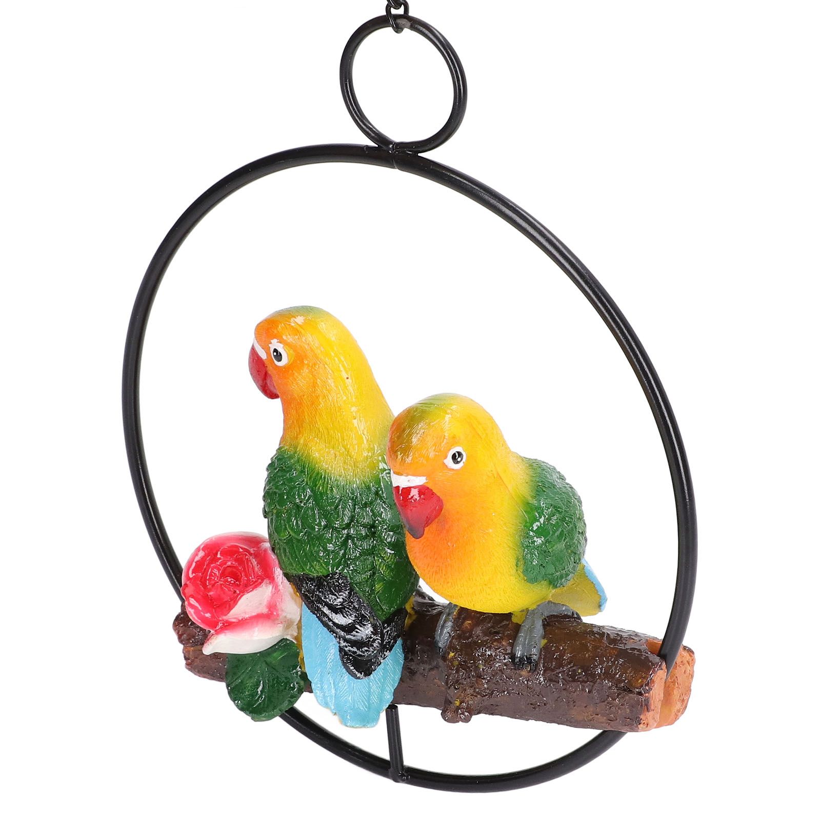 Hanging Parrot Sculpture Hanging Ring Statue for Patio Lawn Home and Garden Decor - Image 5
