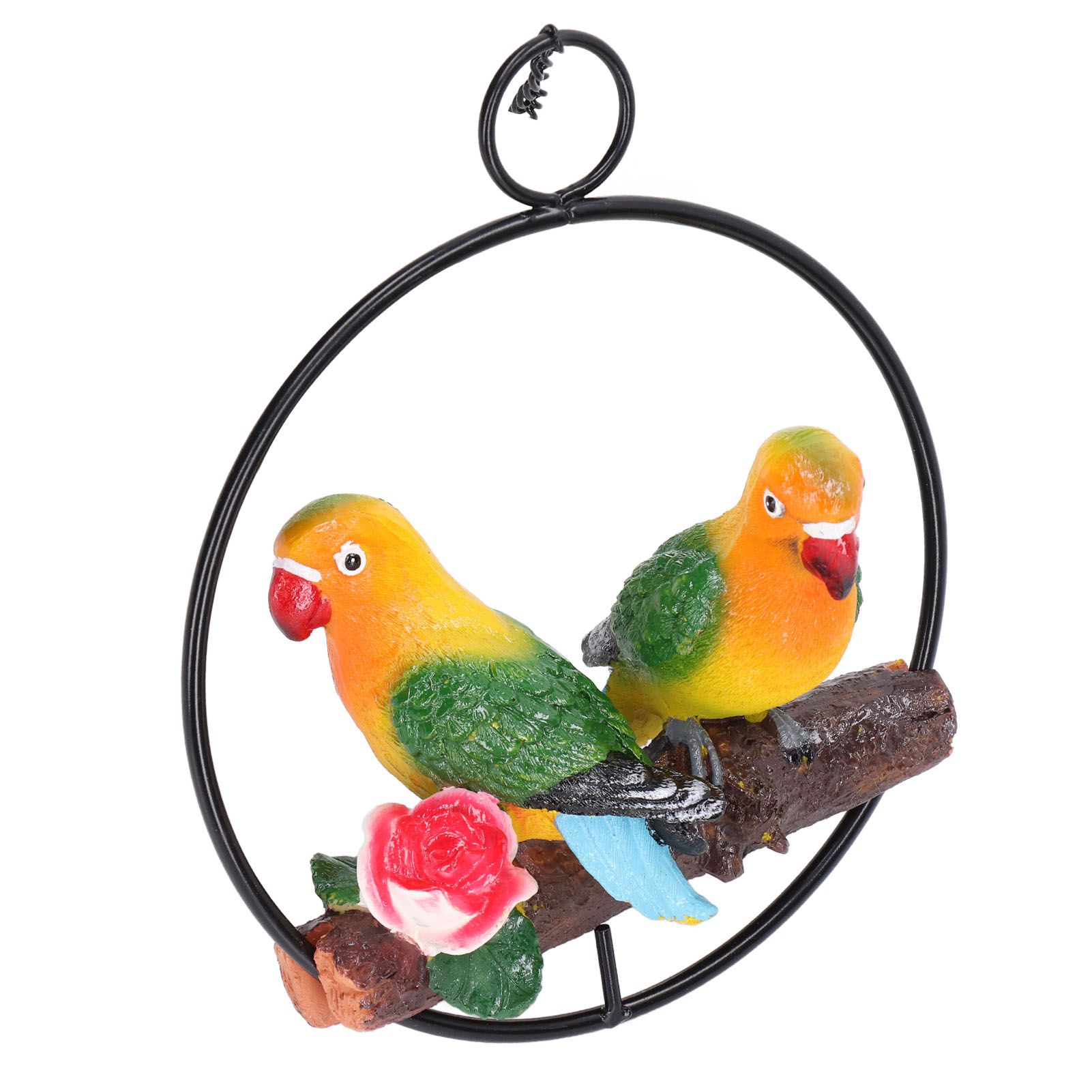 Hanging Parrot Sculpture Hanging Ring Statue for Patio Lawn Home and Garden Decor - Image 6