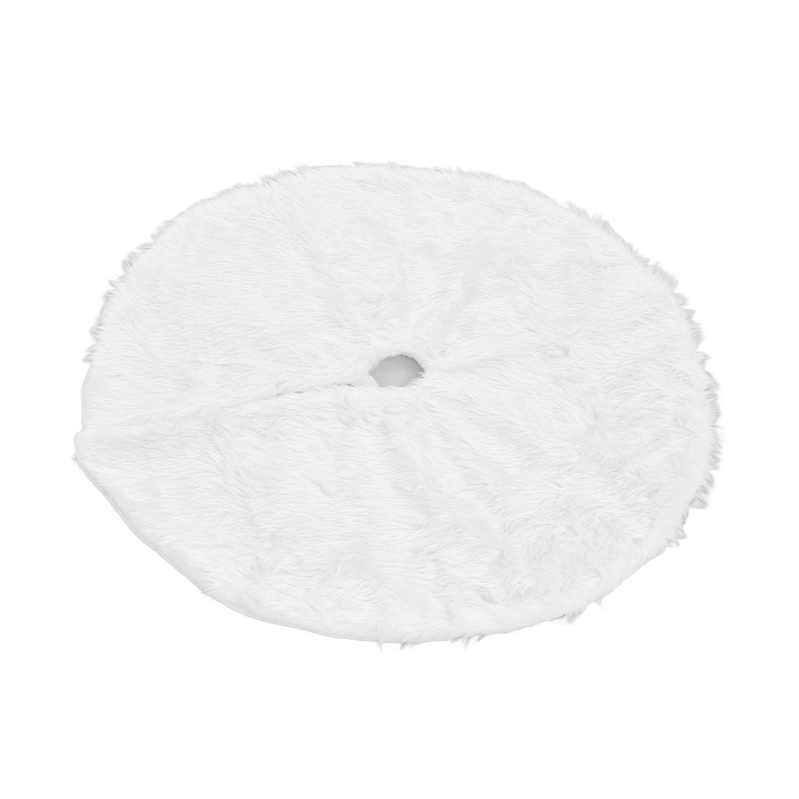 Christmas Tree Skirt Snowy White Christmas Tree Mat for Xmas Festive Holiday Party Decoration Ornaments - Image 1