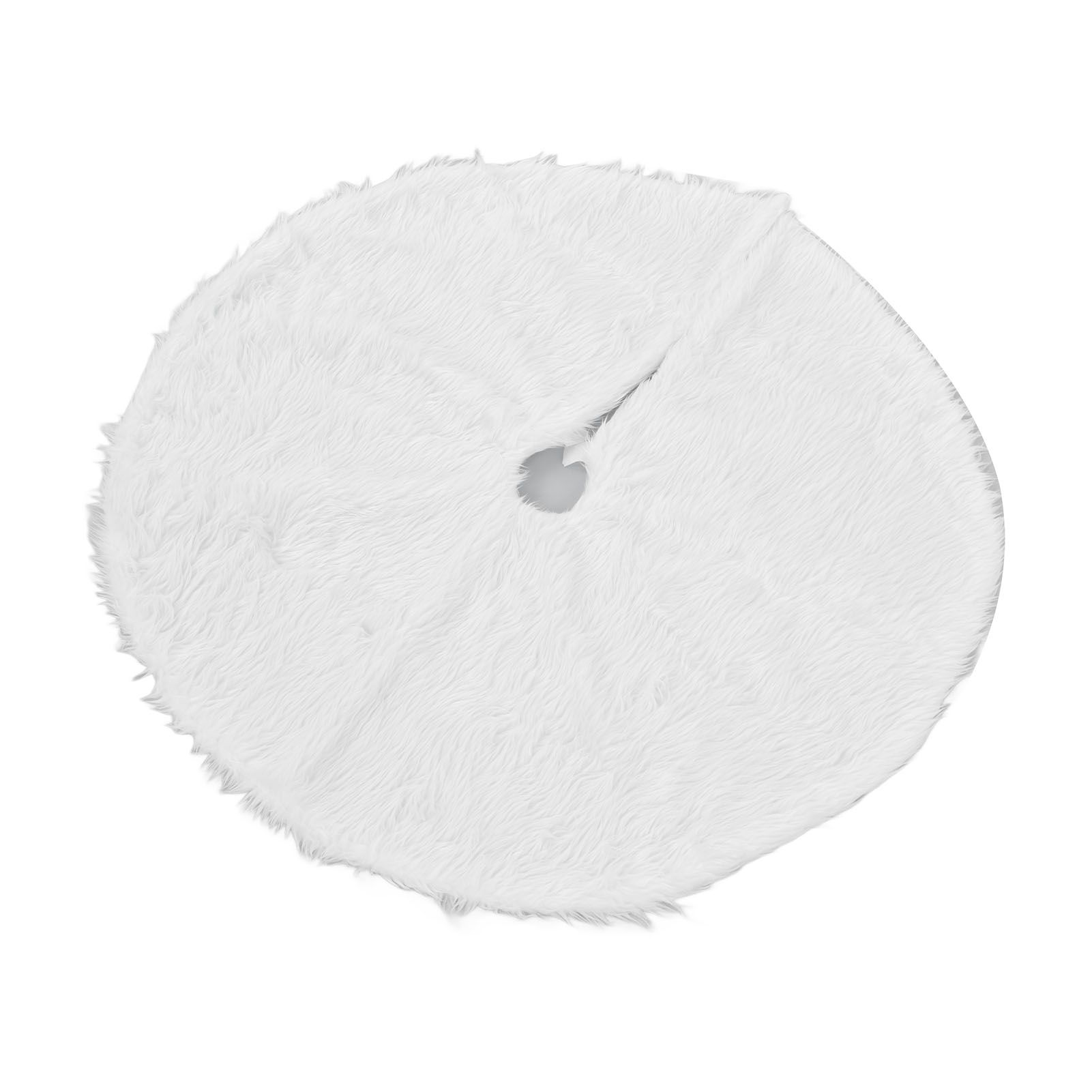 Christmas Tree Skirt Snowy White Christmas Tree Mat for Xmas Festive Holiday Party Decoration Ornaments - Image 3