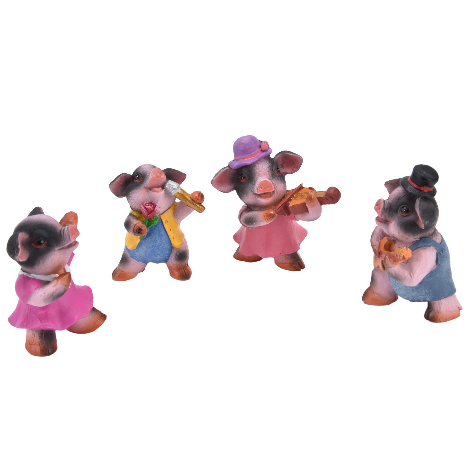 4Pcs Pig Ornaments Textured Exquisite Vivid Cartoon Cute Pig Statue for Bedroom Living Room Desk Decoration - Image 2