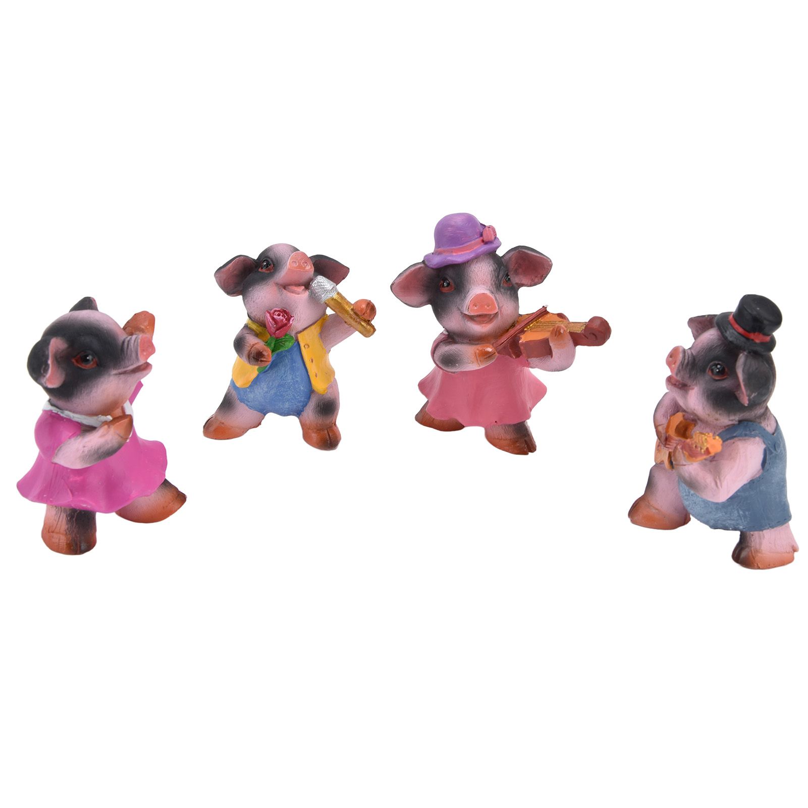 4Pcs Pig Ornaments Textured Exquisite Vivid Cartoon Cute Pig Statue for Bedroom Living Room Desk Decoration - Image 3