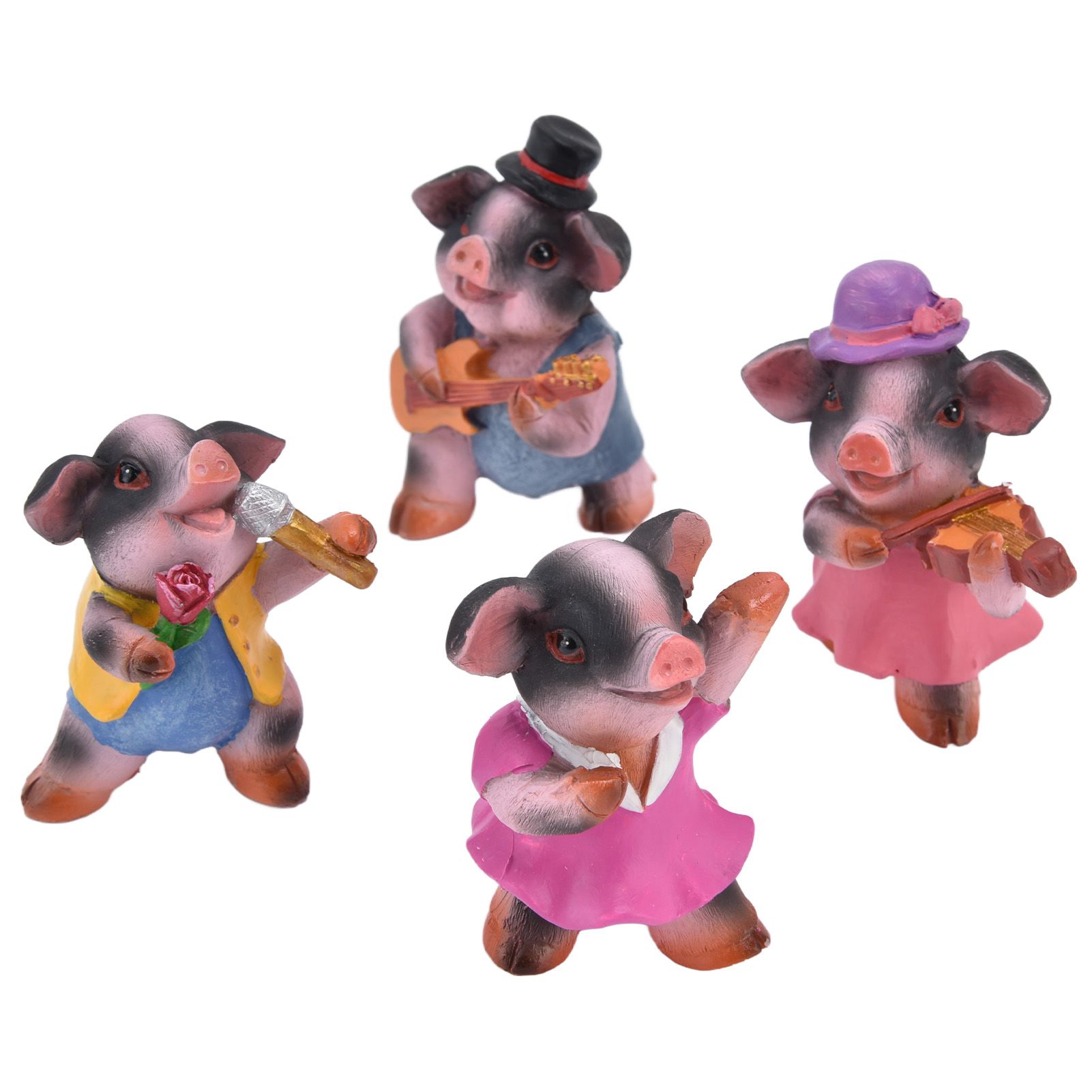 4Pcs Pig Ornaments Textured Exquisite Vivid Cartoon Cute Pig Statue for Bedroom Living Room Desk Decoration - Image 4