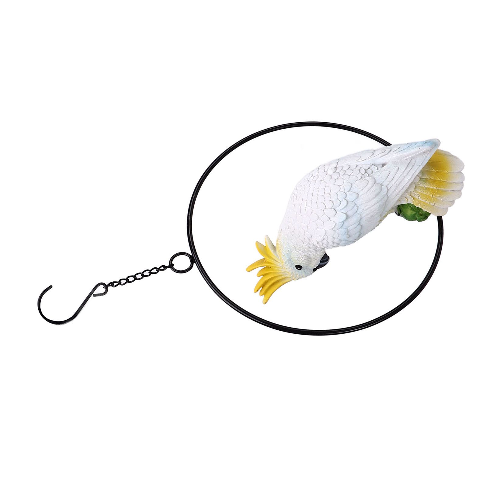 Iron Ring Parrots Decor Bright Texture Waterproof Iron Ring Parrots Resin Pendant Crafts - Image 2