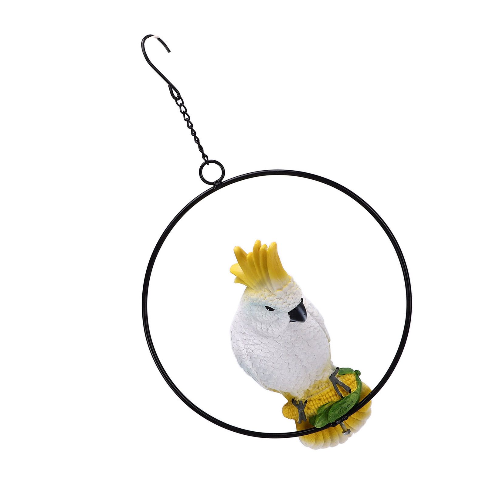Iron Ring Parrots Decor Bright Texture Waterproof Iron Ring Parrots Resin Pendant Crafts - Image 4