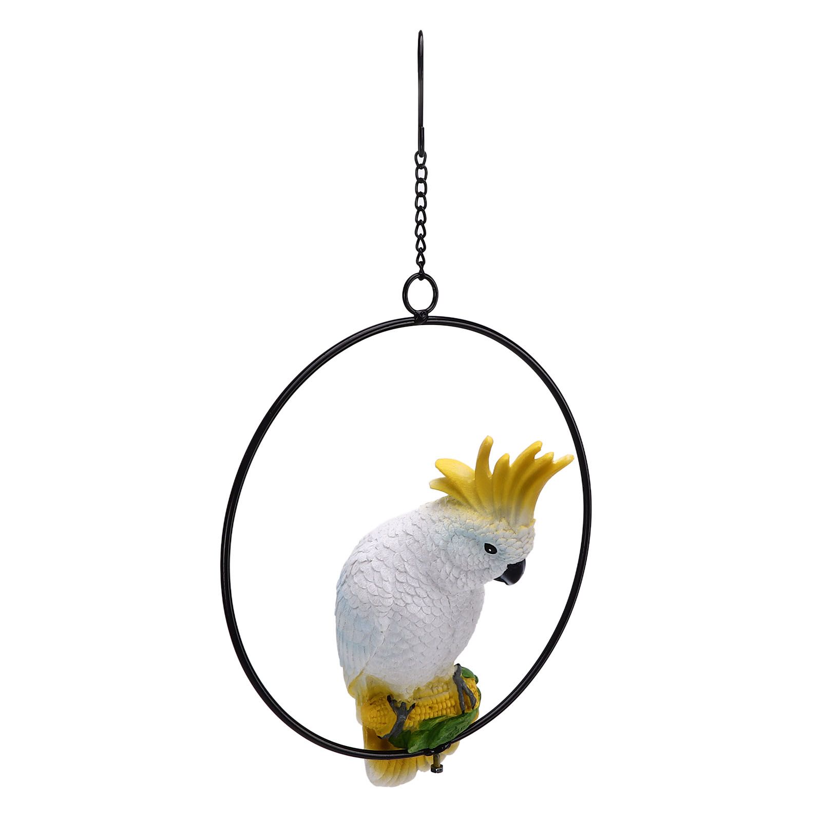 Iron Ring Parrots Decor Bright Texture Waterproof Iron Ring Parrots Resin Pendant Crafts - Image 5