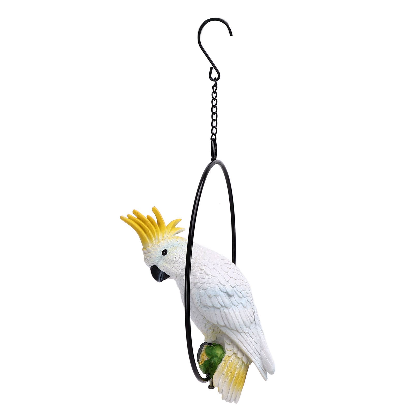 Iron Ring Parrots Decor Bright Texture Waterproof Iron Ring Parrots Resin Pendant Crafts - Image 6
