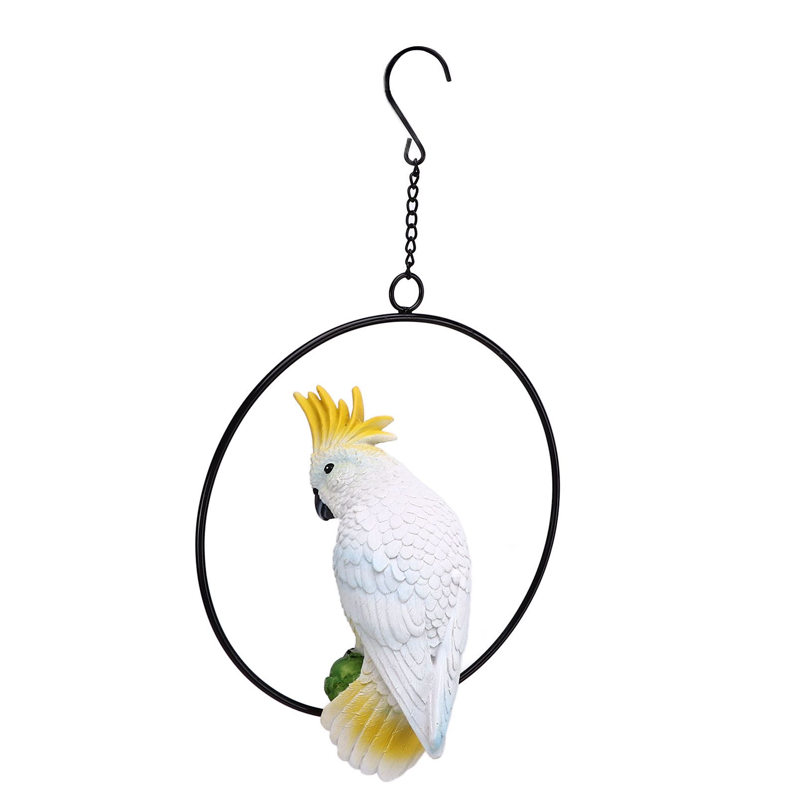 Iron Ring Parrots Decor Bright Texture Waterproof Iron Ring Parrots Resin Pendant Crafts - Image 7