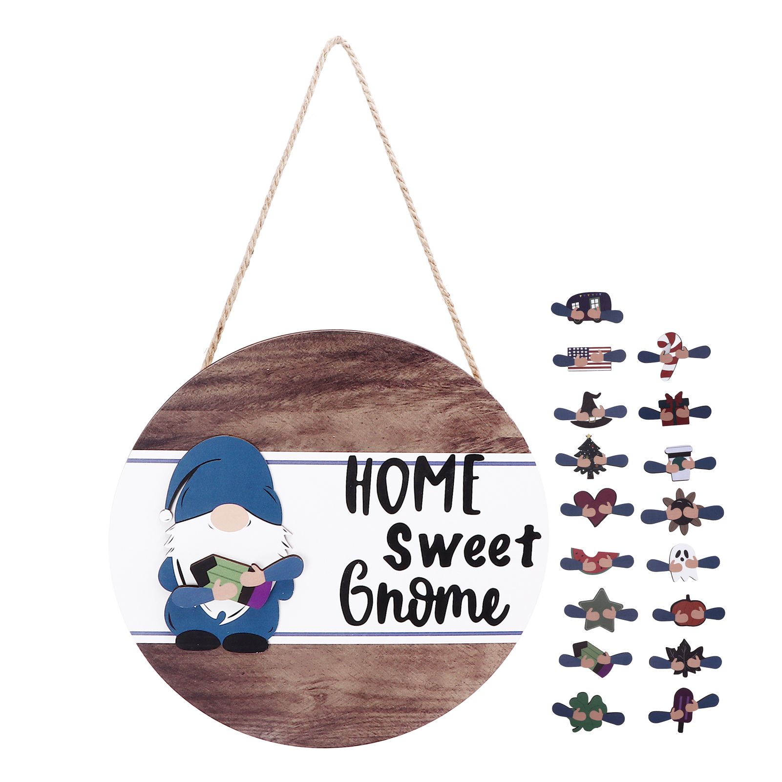 Welcome Door Sign Decor Round Wood Pendant Welcome Sign for Outdoor Window Farmhouse Ornament - Image 1