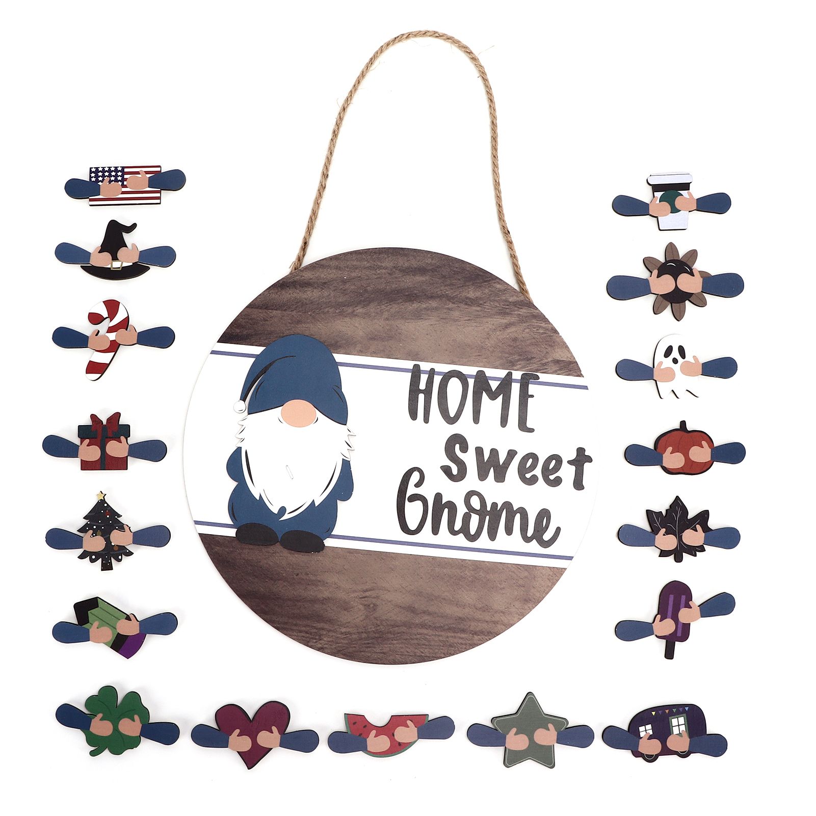 Welcome Door Sign Decor Round Wood Pendant Welcome Sign for Outdoor Window Farmhouse Ornament - Image 4