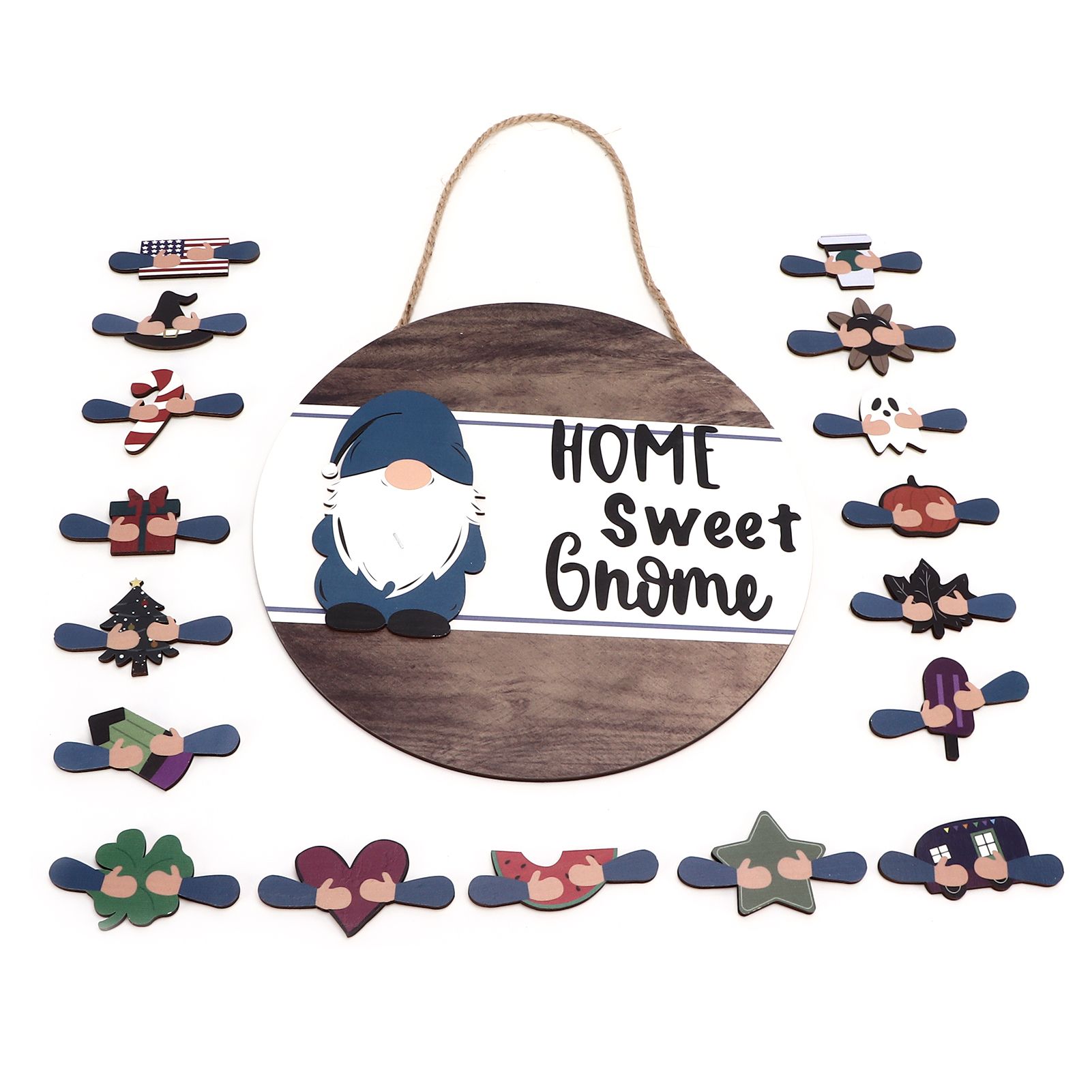 Welcome Door Sign Decor Round Wood Pendant Welcome Sign for Outdoor Window Farmhouse Ornament - Image 6