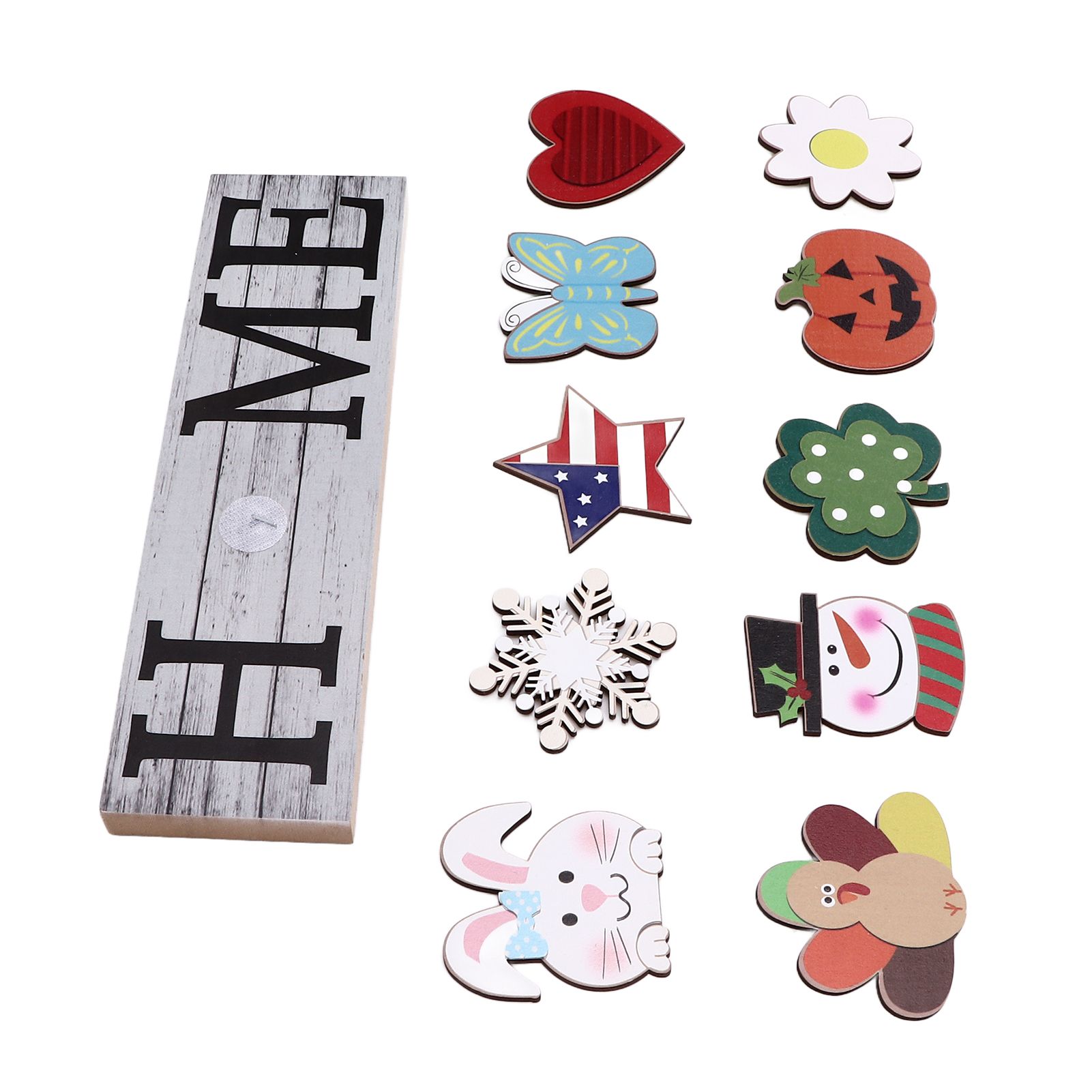 Wooden Country Home Decoration Welcome Sign Wall Decoration 10 Interchangeable Icons Letter Decoration Crafts - Image 3