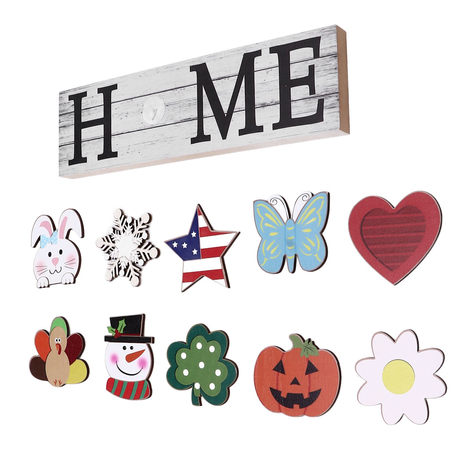 Wooden Country Home Decoration Welcome Sign Wall Decoration 10 Interchangeable Icons Letter Decoration Crafts - Image 4