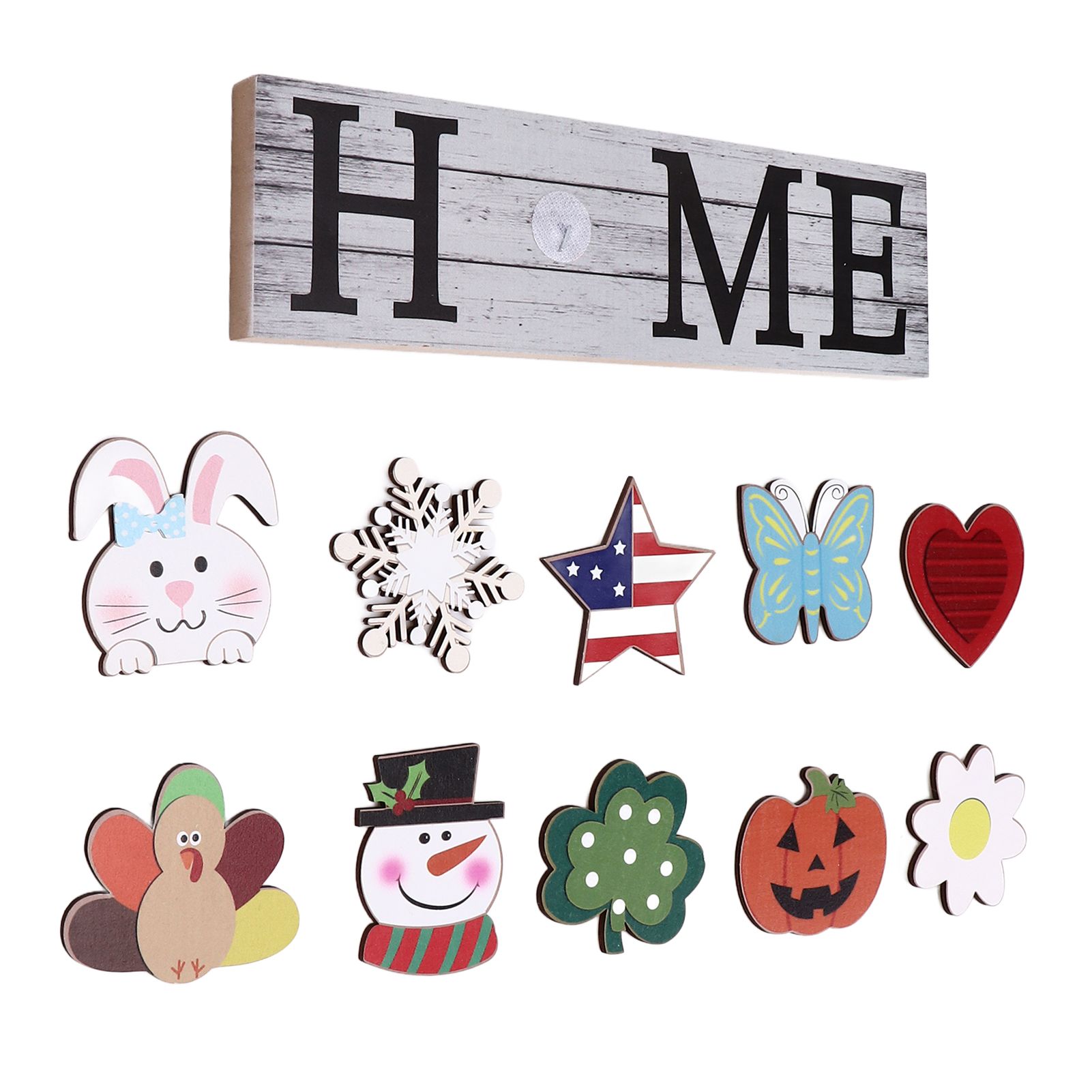 Wooden Country Home Decoration Welcome Sign Wall Decoration 10 Interchangeable Icons Letter Decoration Crafts - Image 5