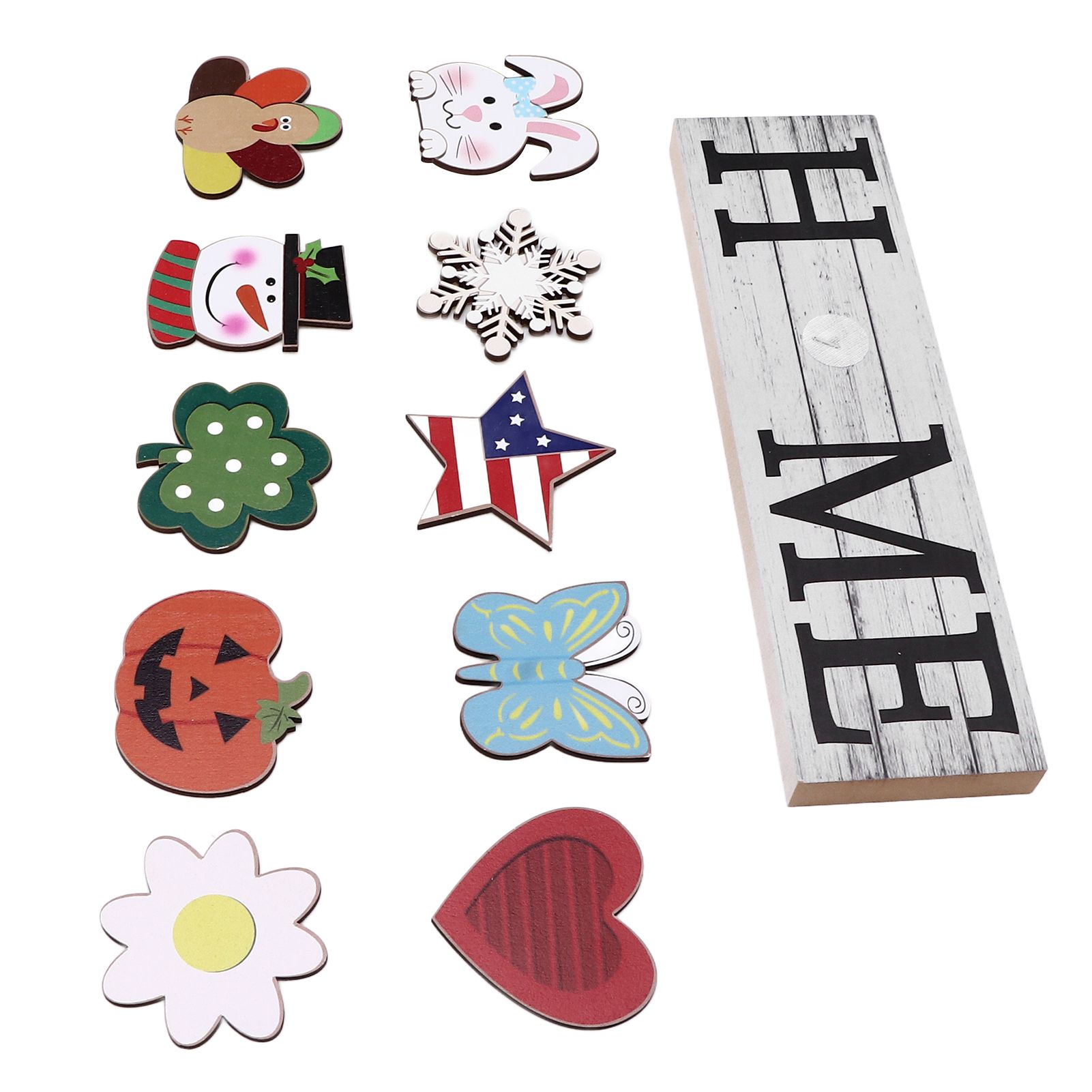 Wooden Country Home Decoration Welcome Sign Wall Decoration 10 Interchangeable Icons Letter Decoration Crafts - Image 6
