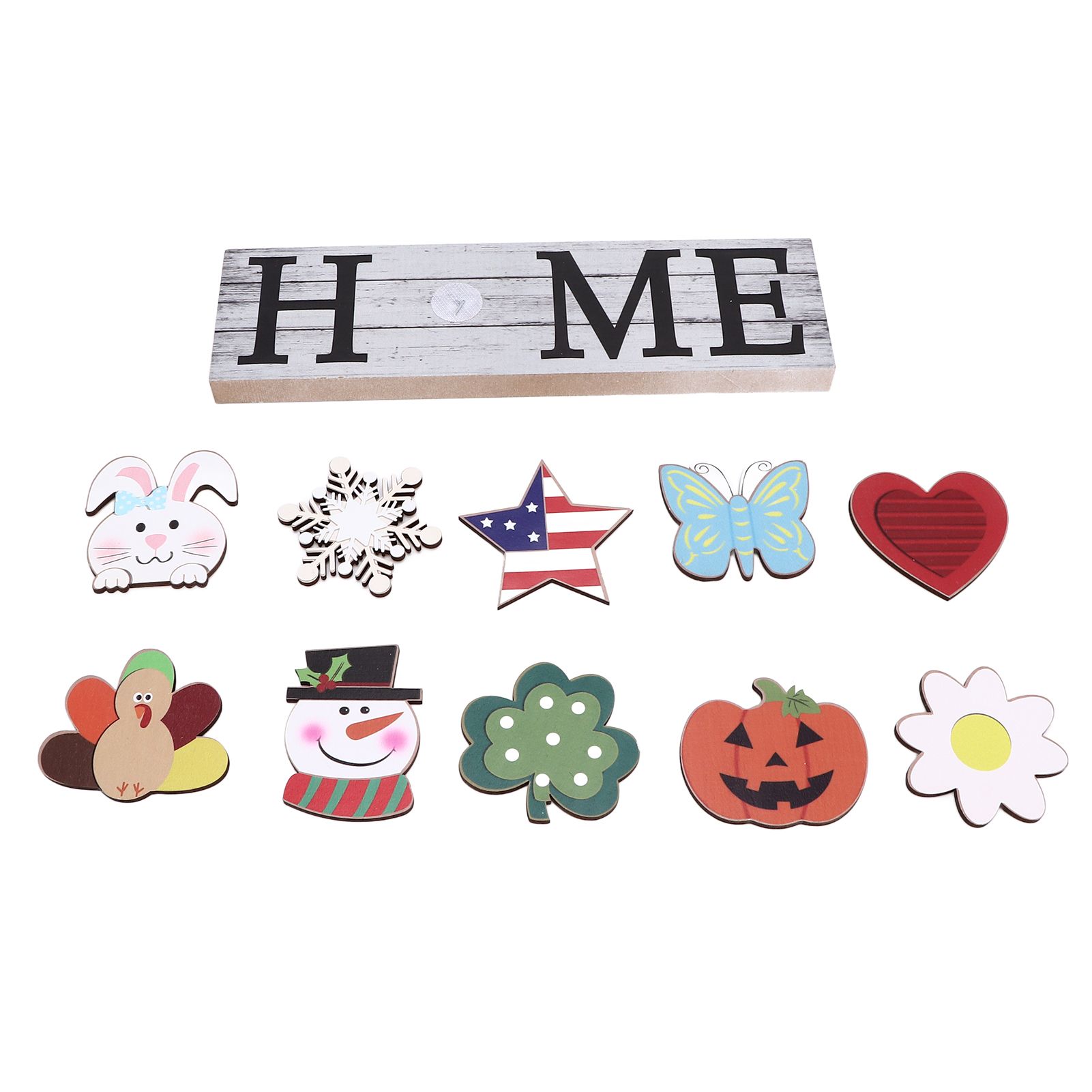 Wooden Country Home Decoration Welcome Sign Wall Decoration 10 Interchangeable Icons Letter Decoration Crafts - Image 7