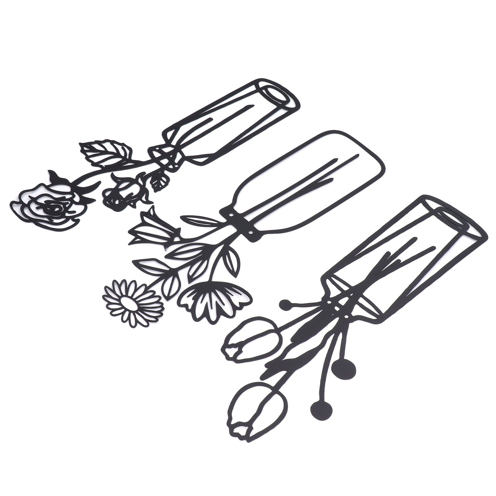 3Pcs Metal Vase Flowers Wall Art Elegant Prevent Rust Easy to Install Iron Flower Wall Art for Indoor Decoration - Image 4