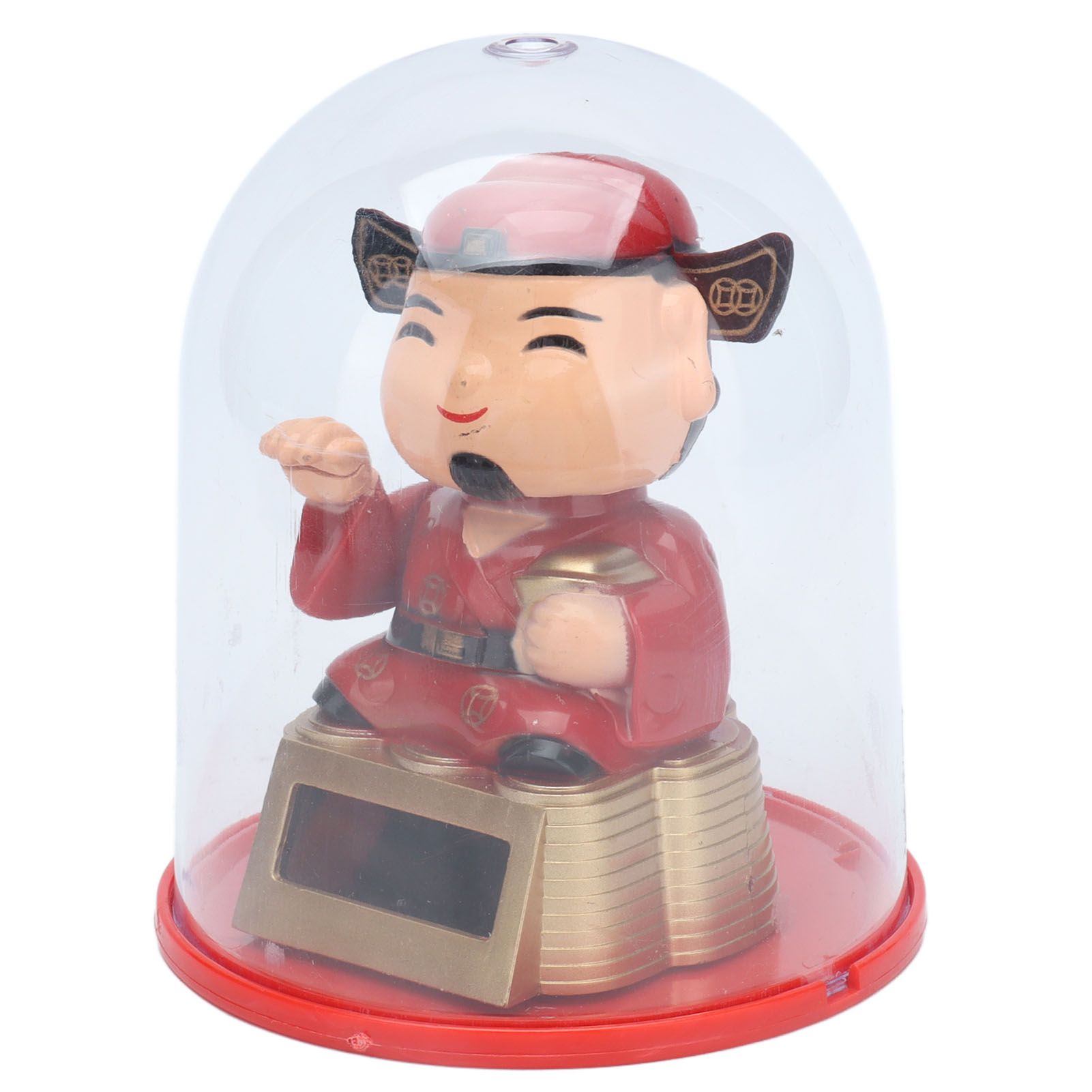 Lucky Ornaments Solar Powered Cute God of Wealth Decoration with Waving Arm for Home Office Car - Image 5