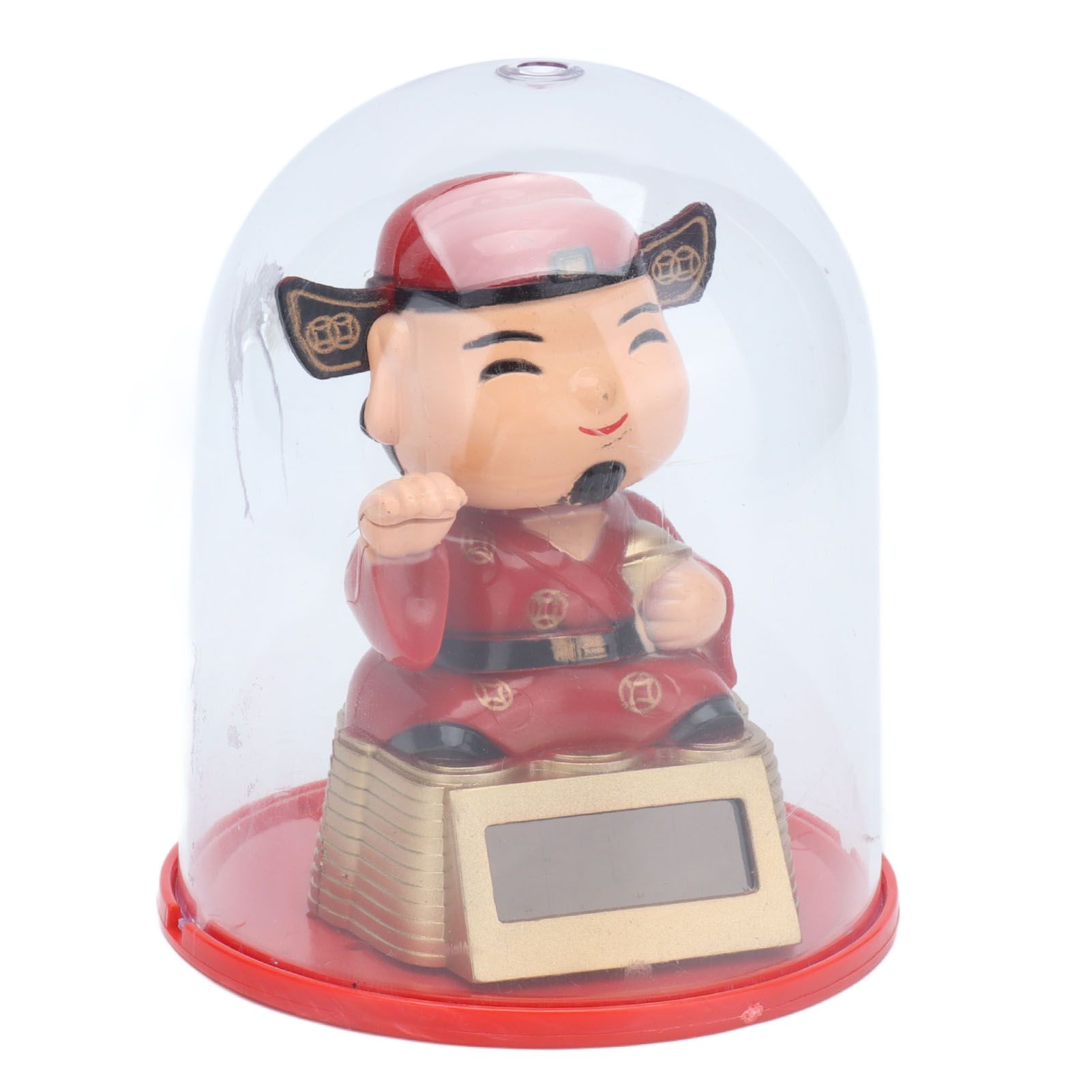 Lucky Ornaments Solar Powered Cute God of Wealth Decoration with Waving Arm for Home Office Car - Image 8