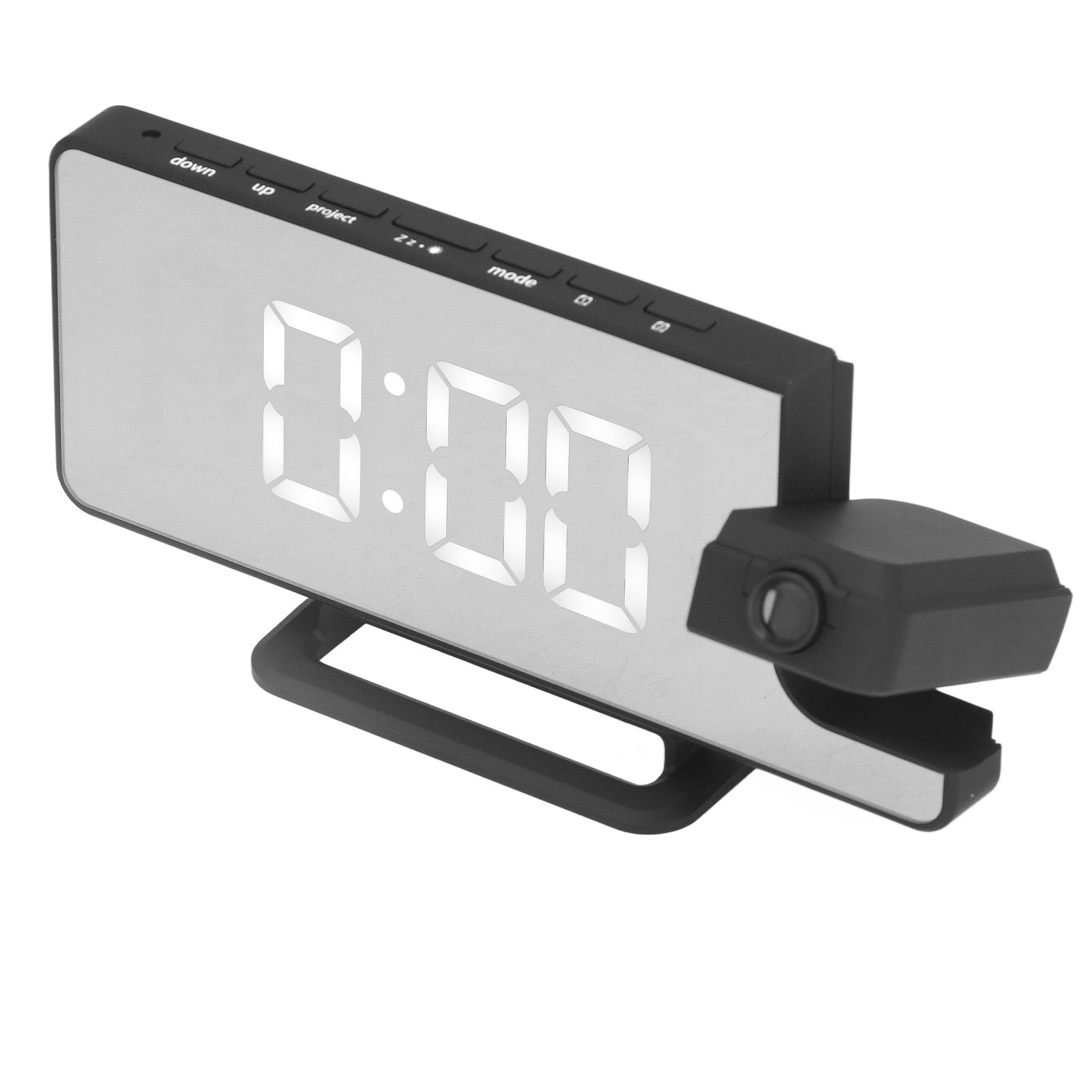 Projection Alarm Clock LED Digital Mirror Alarm Clock Rechargeable 6 Gear Brightness Bedside Clock - Image 3