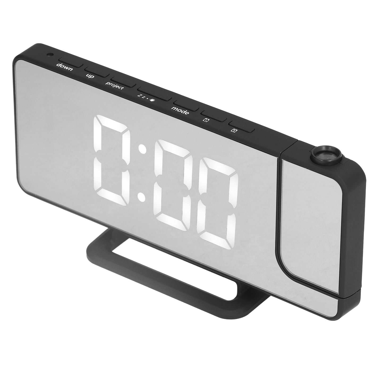Projection Alarm Clock LED Digital Mirror Alarm Clock Rechargeable 6 Gear Brightness Bedside Clock - Image 4