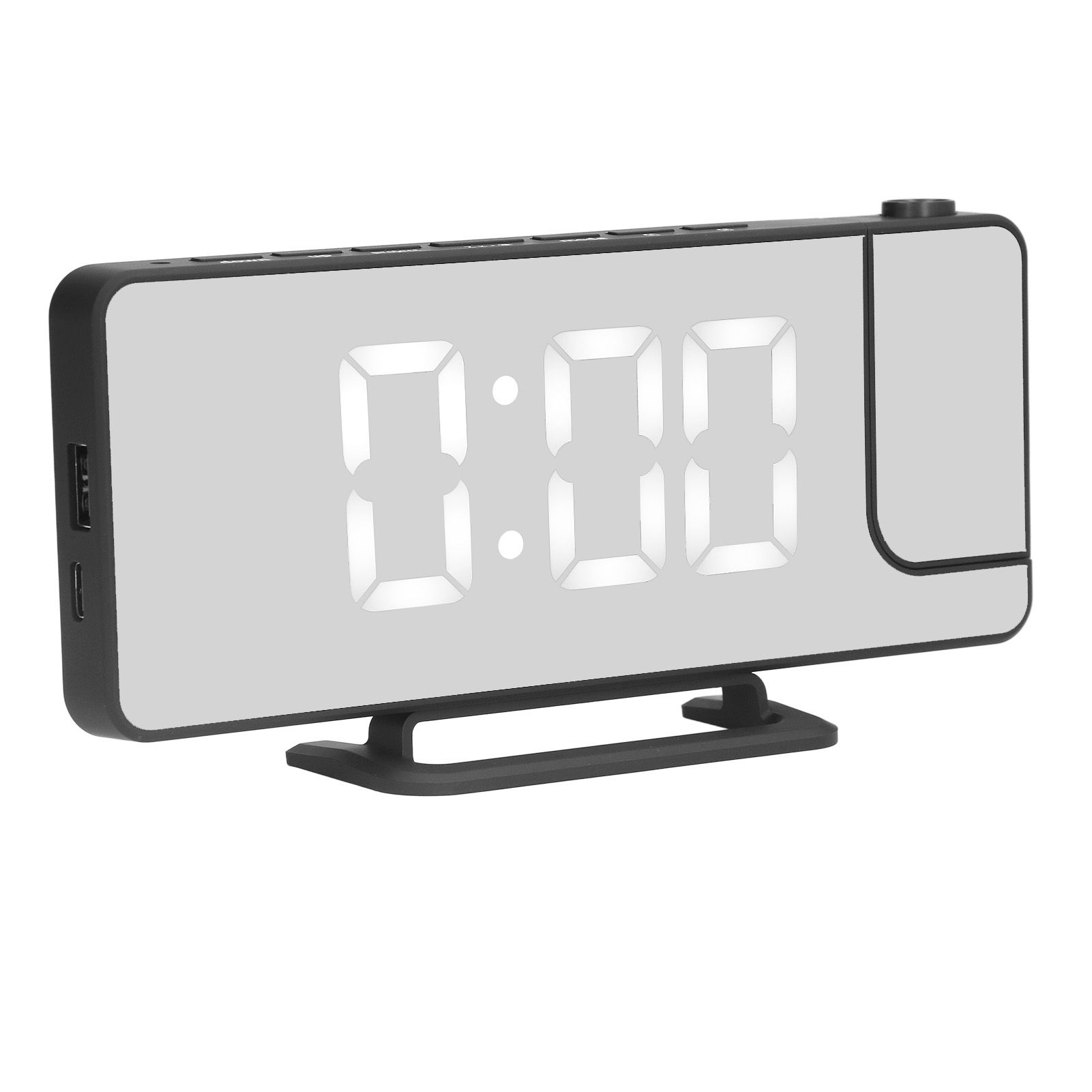 Projection Alarm Clock LED Digital Mirror Alarm Clock Rechargeable 6 Gear Brightness Bedside Clock - Image 5