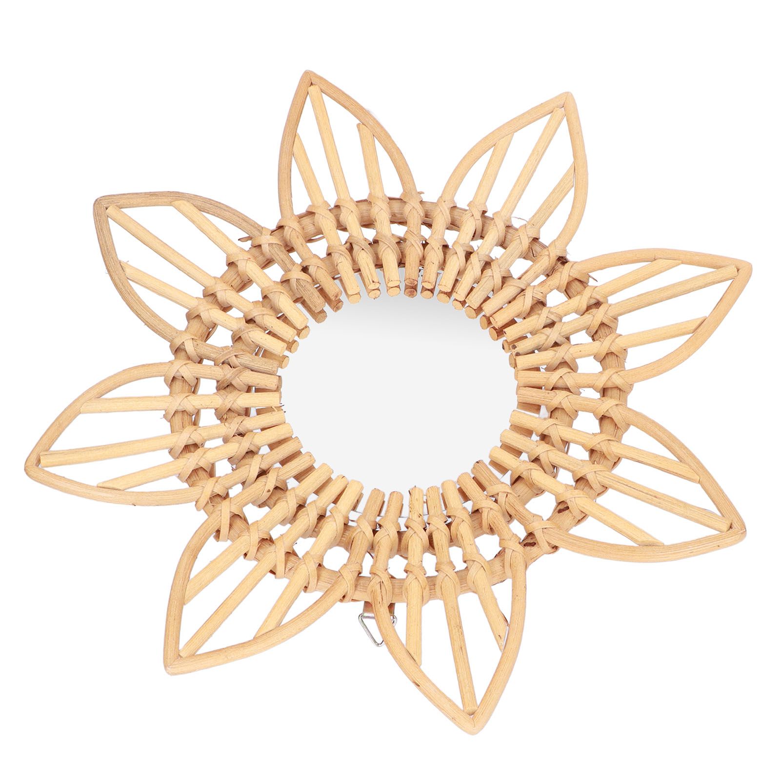Rattan Innovative Art Decoration Makeup Mirror Retro Dressing Bathroom Wall Hanging MirrorFlower - Image 3