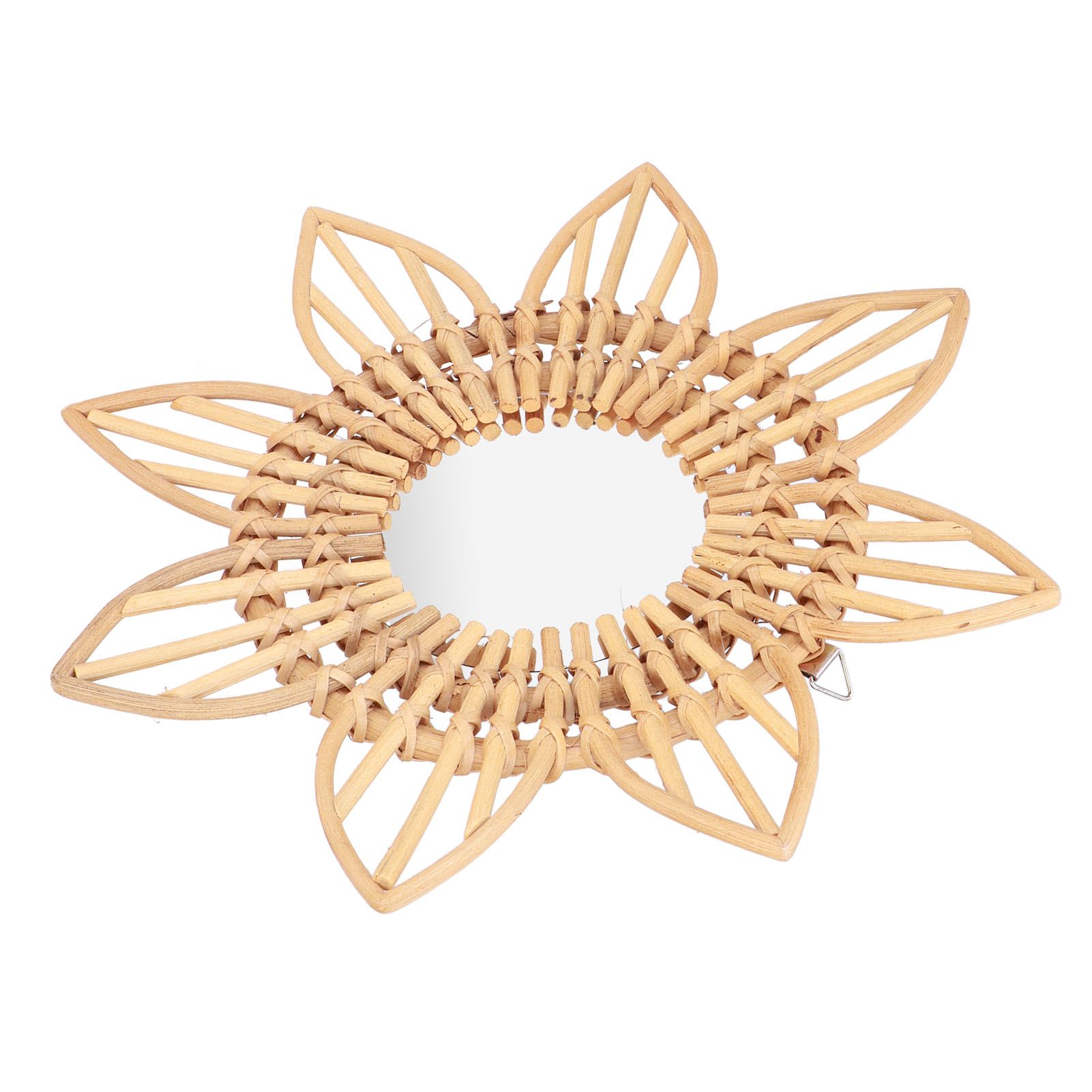 Rattan Innovative Art Decoration Makeup Mirror Retro Dressing Bathroom Wall Hanging MirrorFlower - Image 5