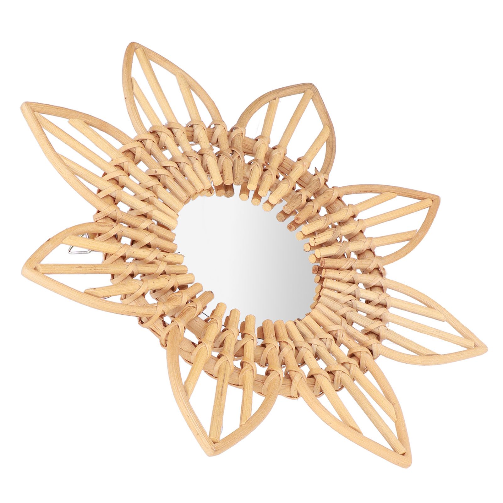 Rattan Innovative Art Decoration Makeup Mirror Retro Dressing Bathroom Wall Hanging MirrorFlower - Image 8